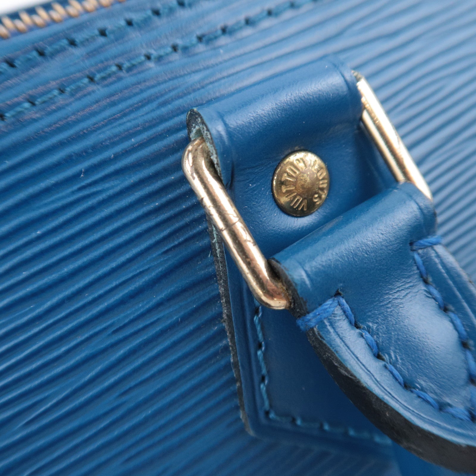 Louis Vuitton Epi Speedy 25 Handbag Toledo Blue M43015