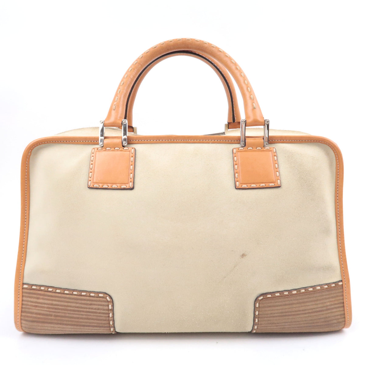 LOEWE Amazona 28 Suede Handbag Brown