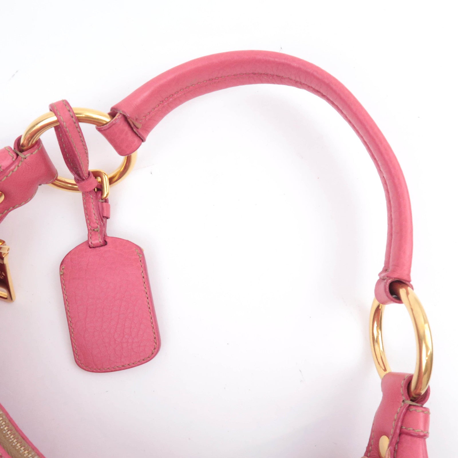 PRADA Leather Shoulder Bag Pink