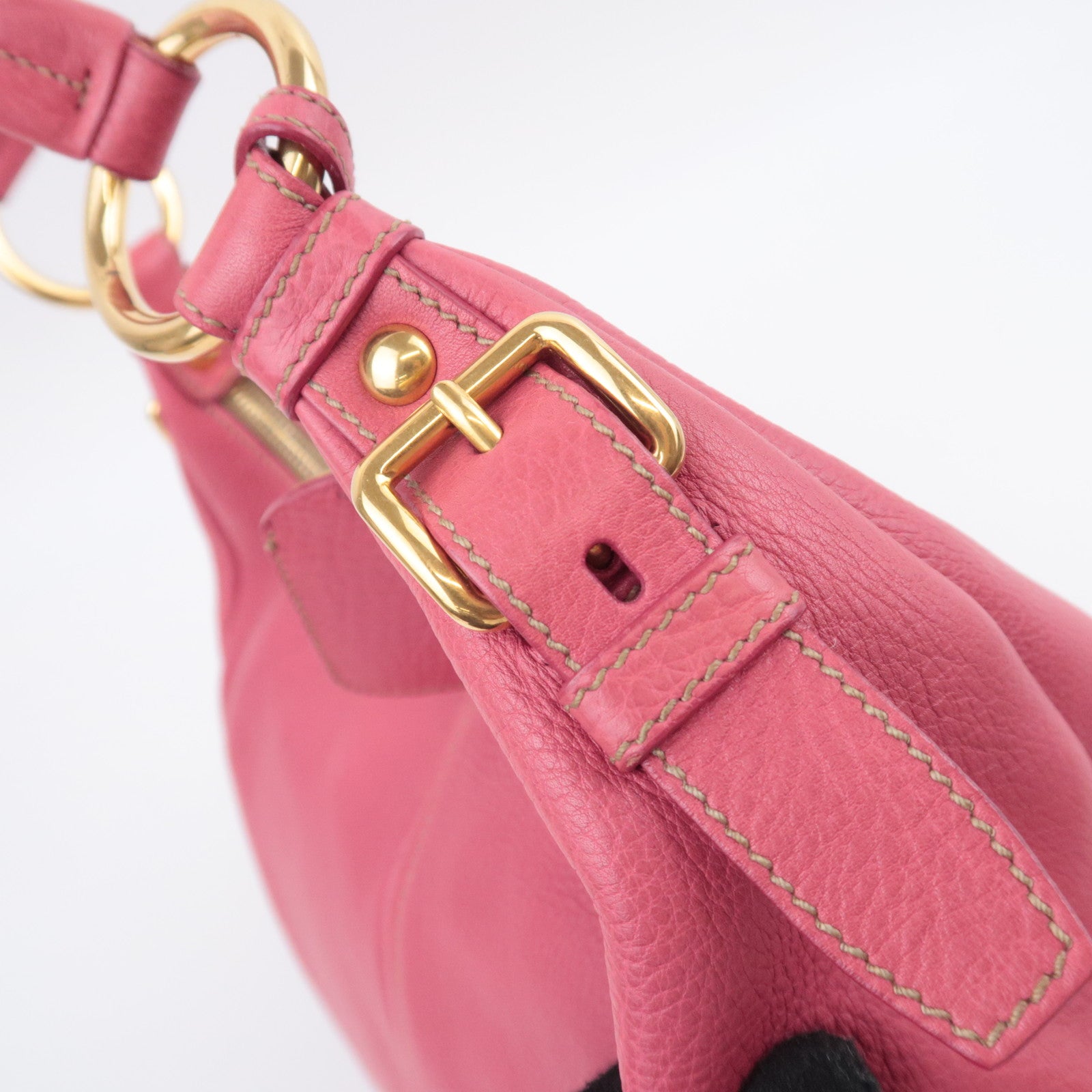 PRADA Leather Shoulder Bag Pink