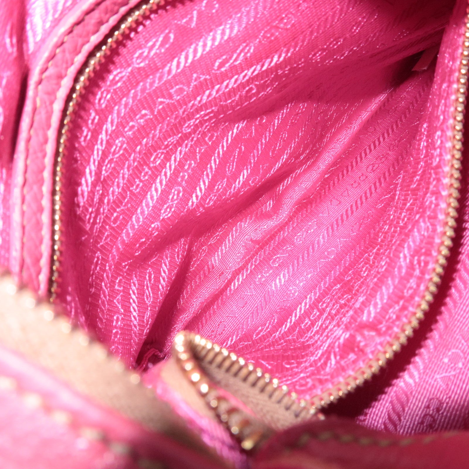 PRADA Leather Shoulder Bag Pink