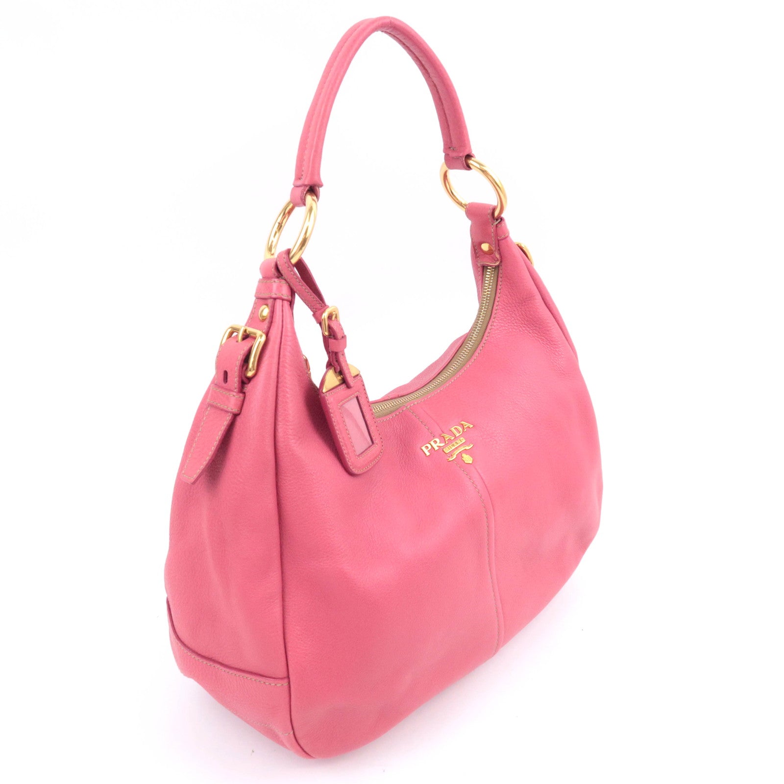 PRADA Leather Shoulder Bag Pink