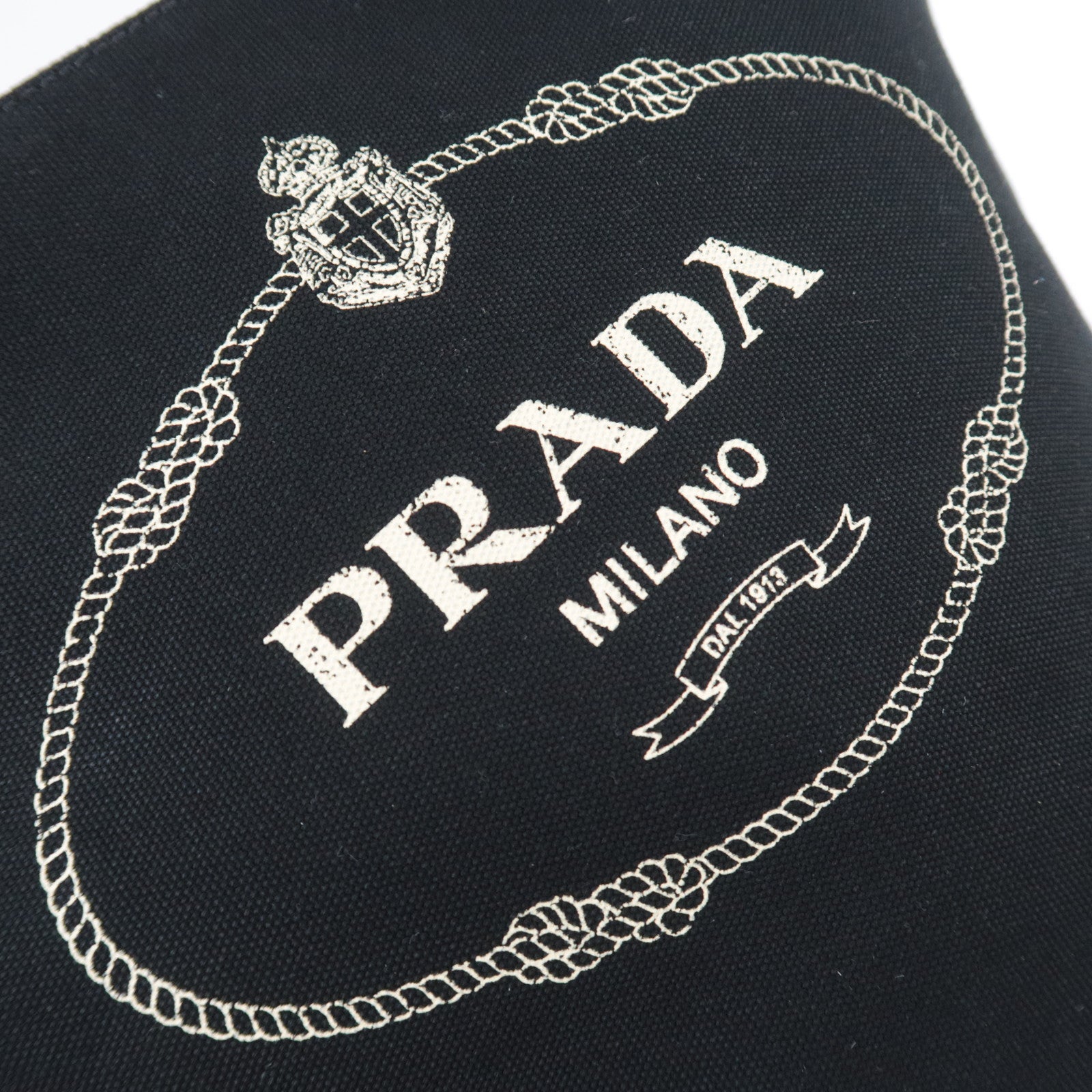 PRADA Canapa Bucket Canvas Tote Bag Black