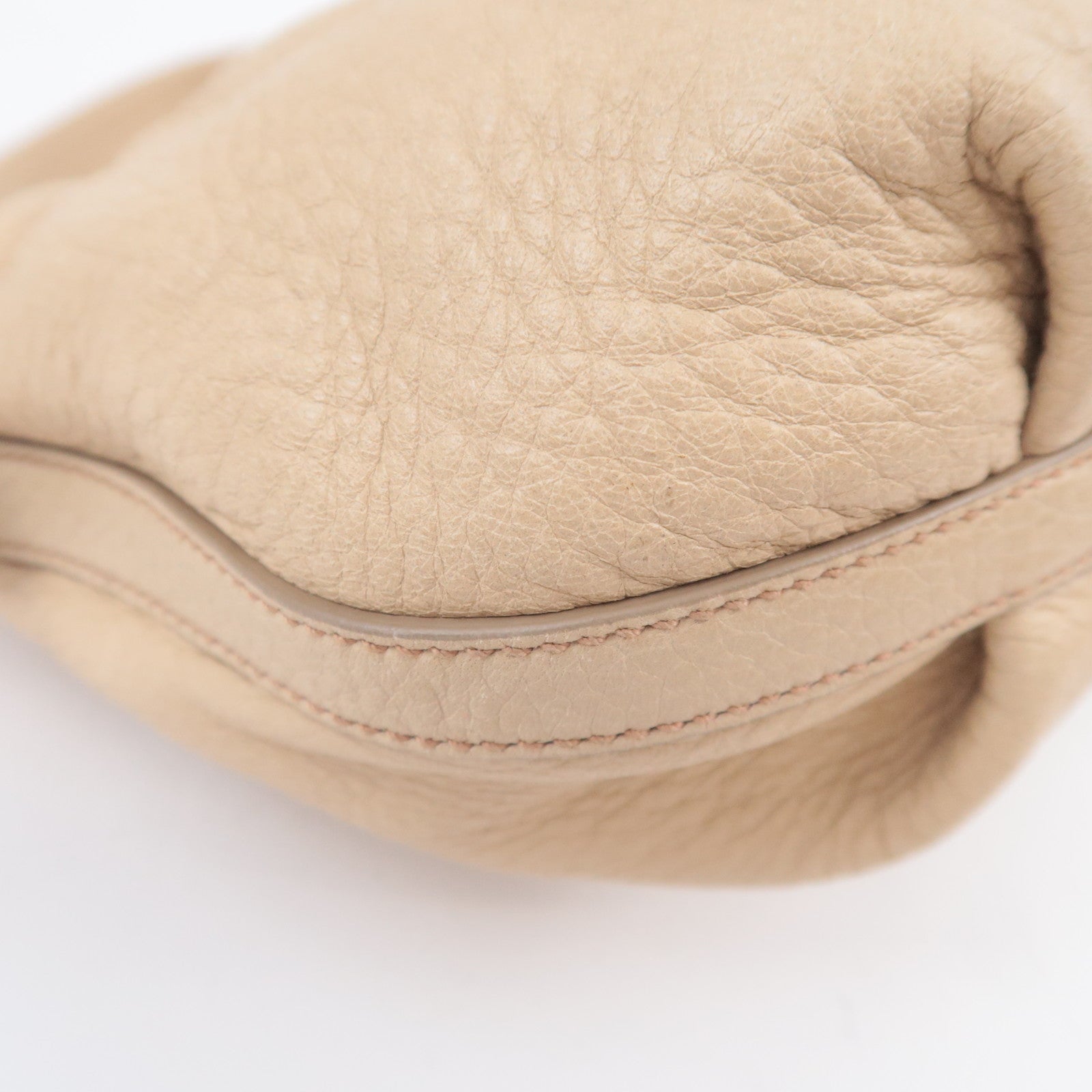 PRADA Leather Shoulder Bag Beige BR4070