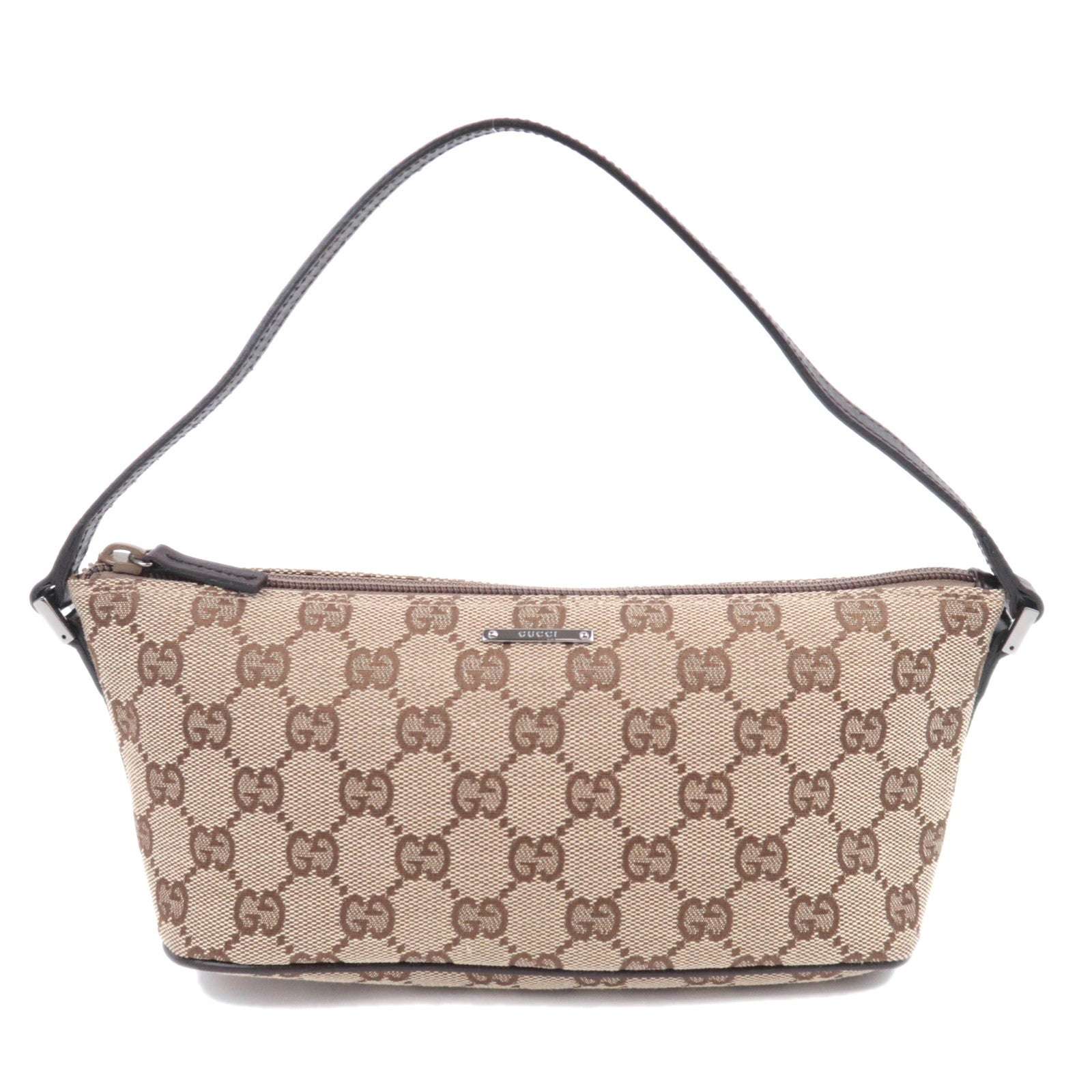 GUCCI Boat Bag GG Canvas Handbag Brown 0719891640