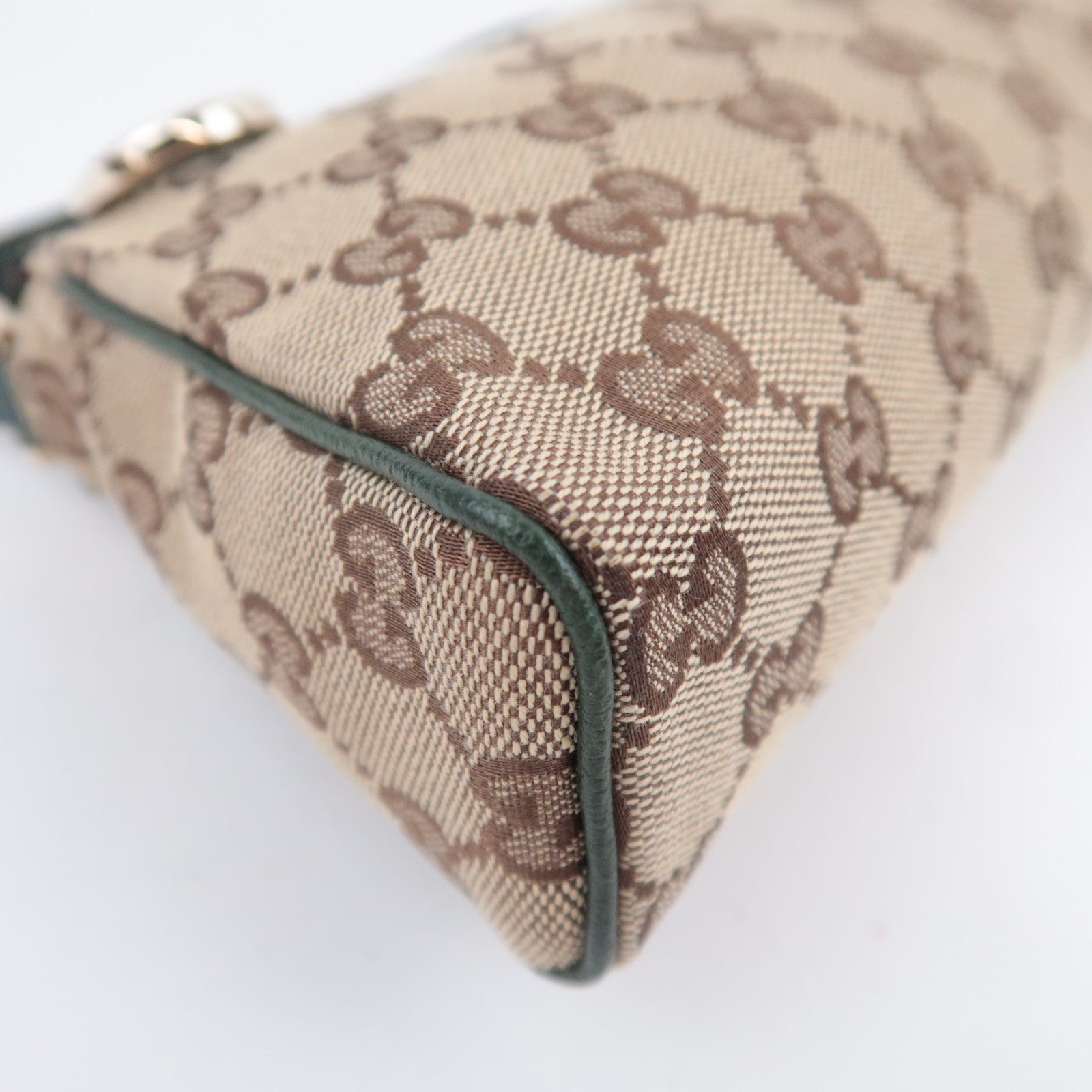 GUCCI Abby GG Canvas Handbag Beige Green 145750
