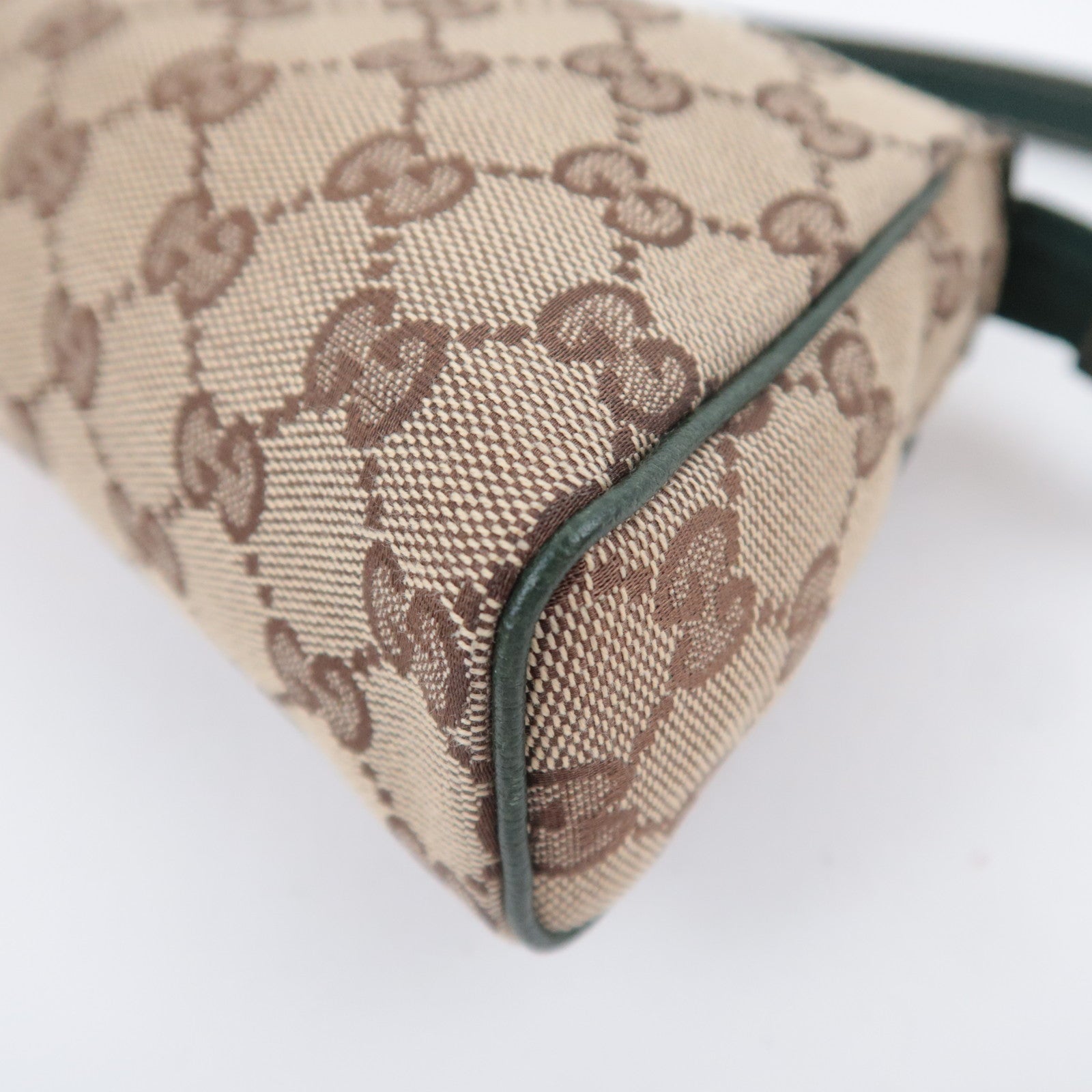 GUCCI Abby GG Canvas Handbag Beige Green 145750