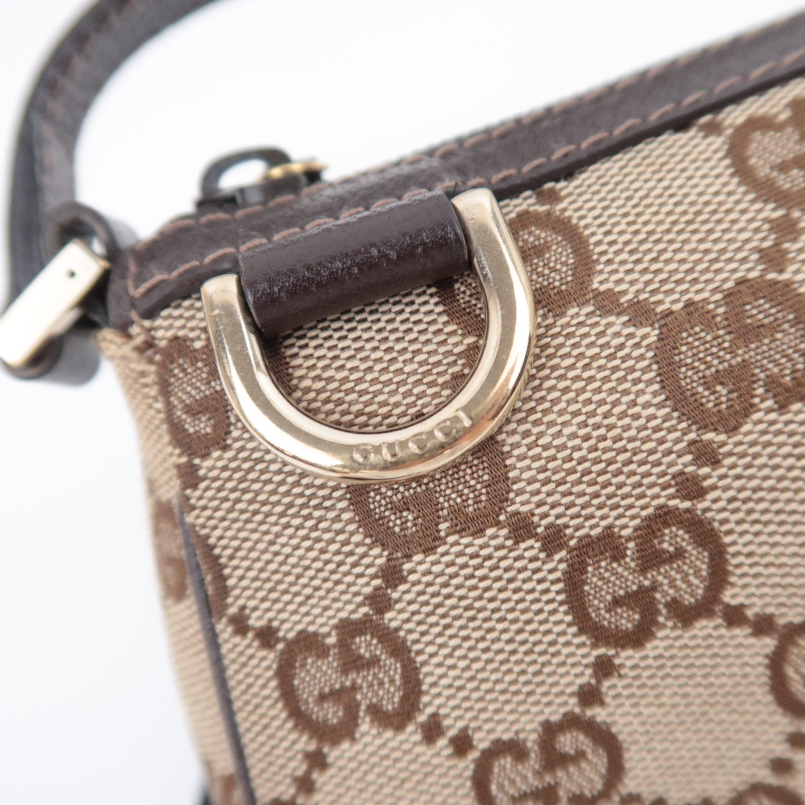 GUCCI Abby GG Canvas Handbag Brown 145750