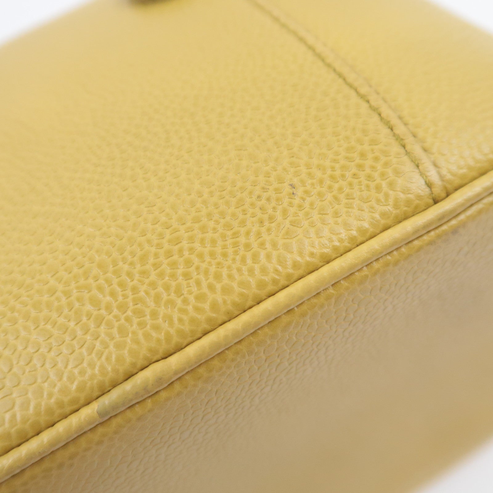 CHANEL Coco Mark Vanity Bag Caviarskin Lime Green Gold HDW