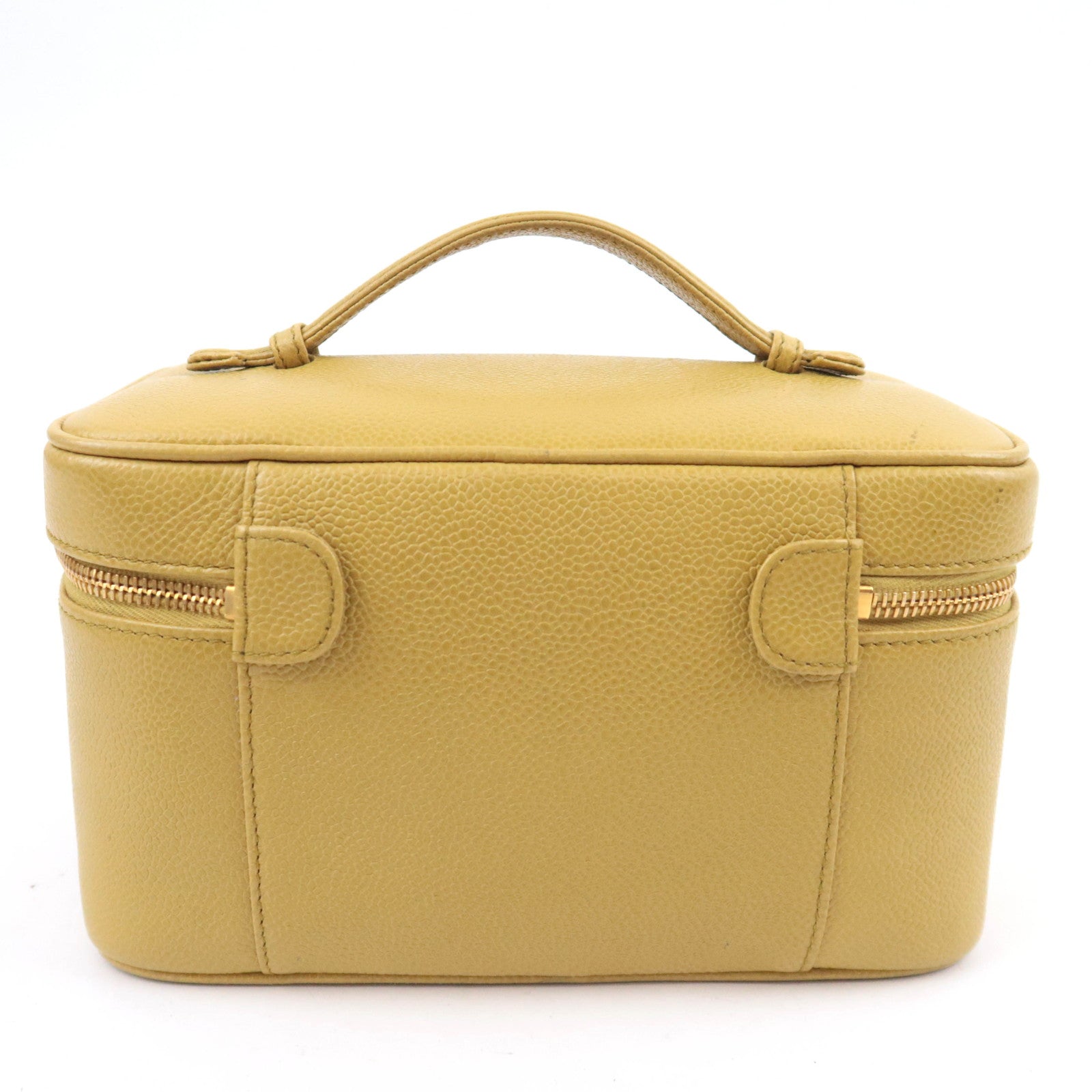 CHANEL Coco Mark Vanity Bag Caviarskin Lime Green Gold HDW