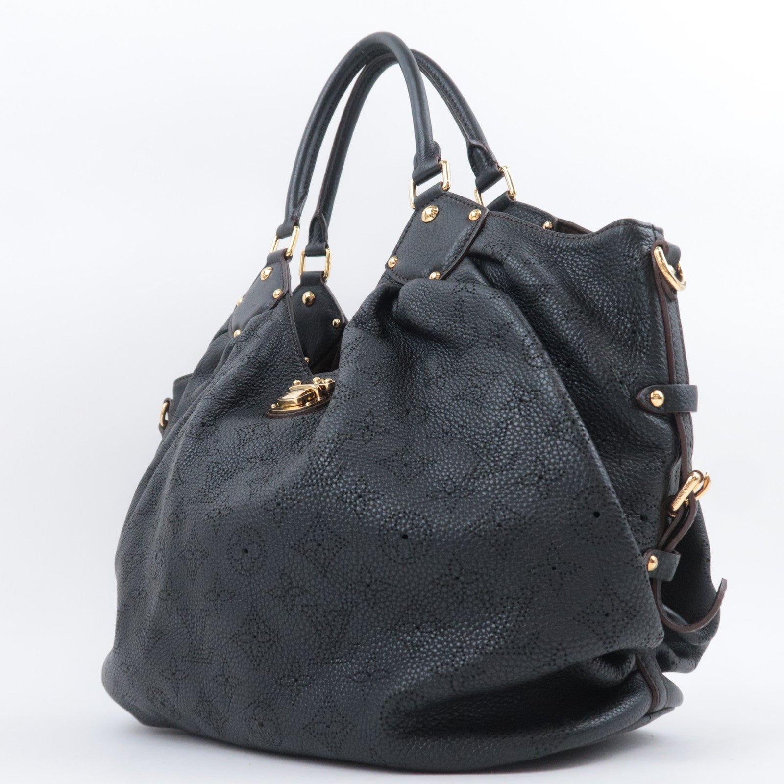Louis Vuitton Monogram Mahina L Shoulder Bag Noir M95765