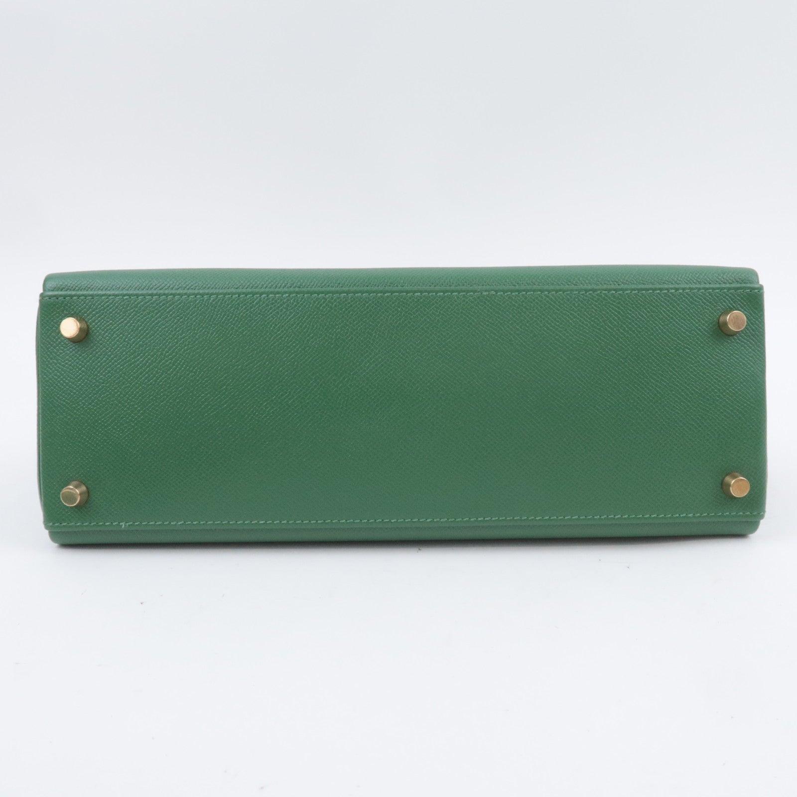 HERMES Kelly 32 □D Stamp (2000) Courchevel Green