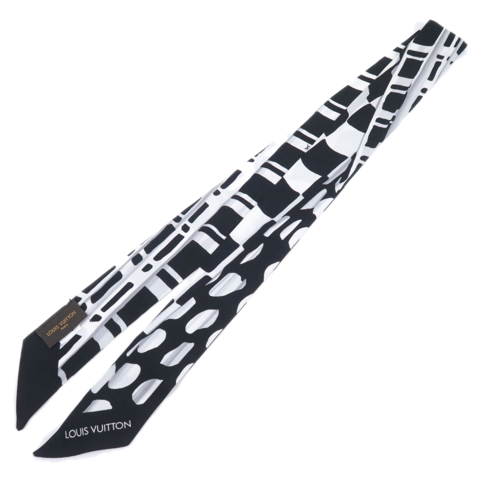 Louis Vuitton Bandeau Scarf 100% Silk Black White MP183491657