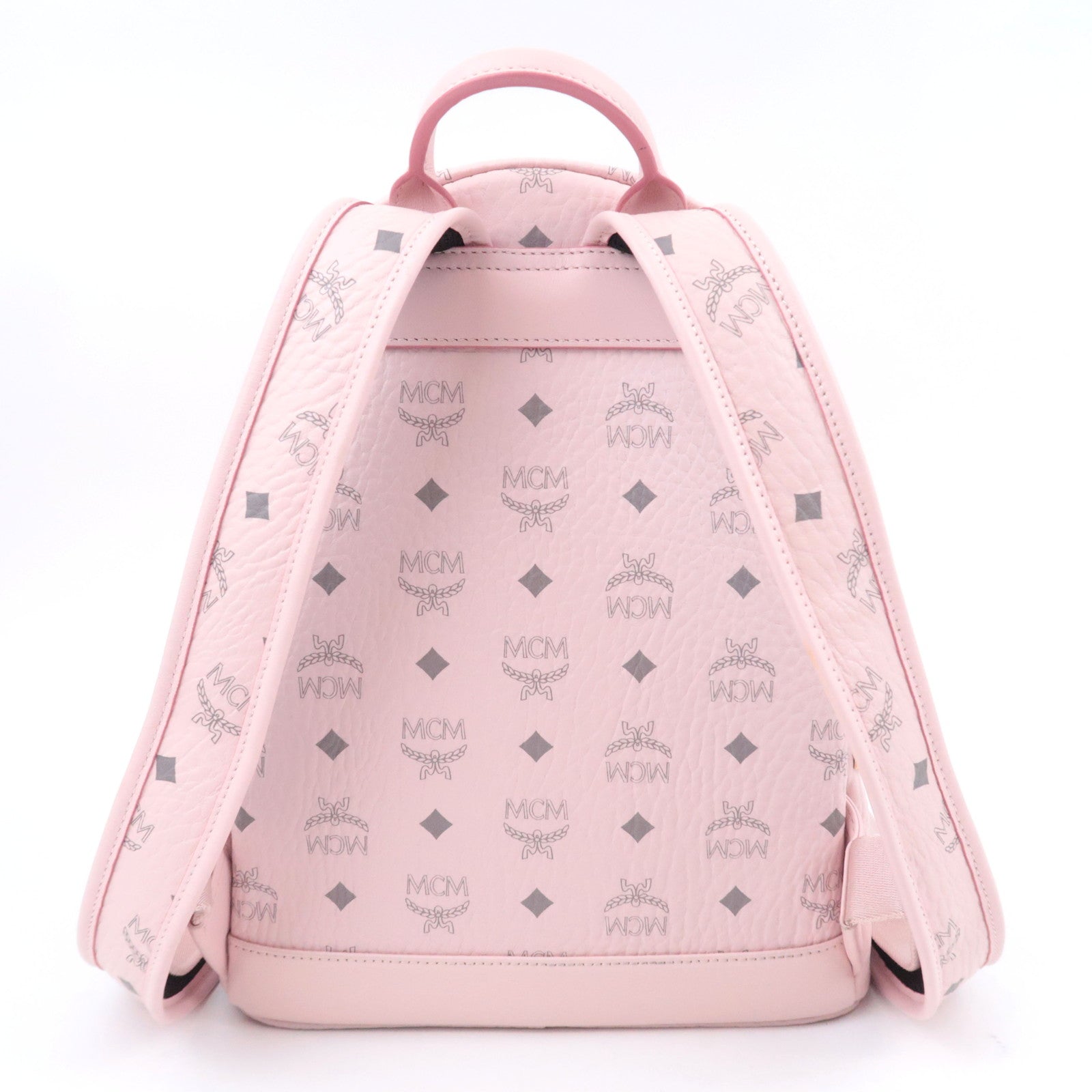 MCM Visetos Studs Leather Backpack Pink