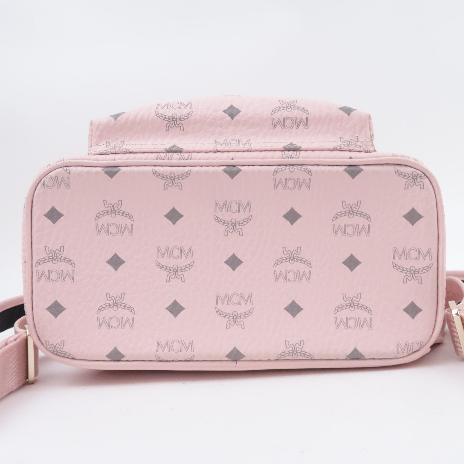 MCM Visetos Studs Leather Backpack Pink