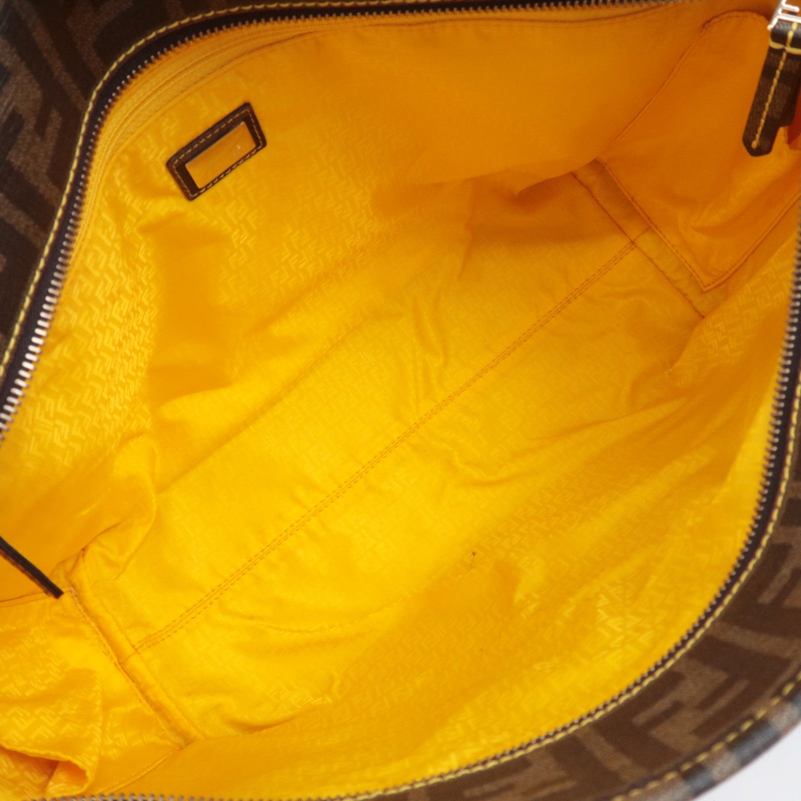 FENDI Zucca PVC Tote Bag Brown Black Yellow 8BH198