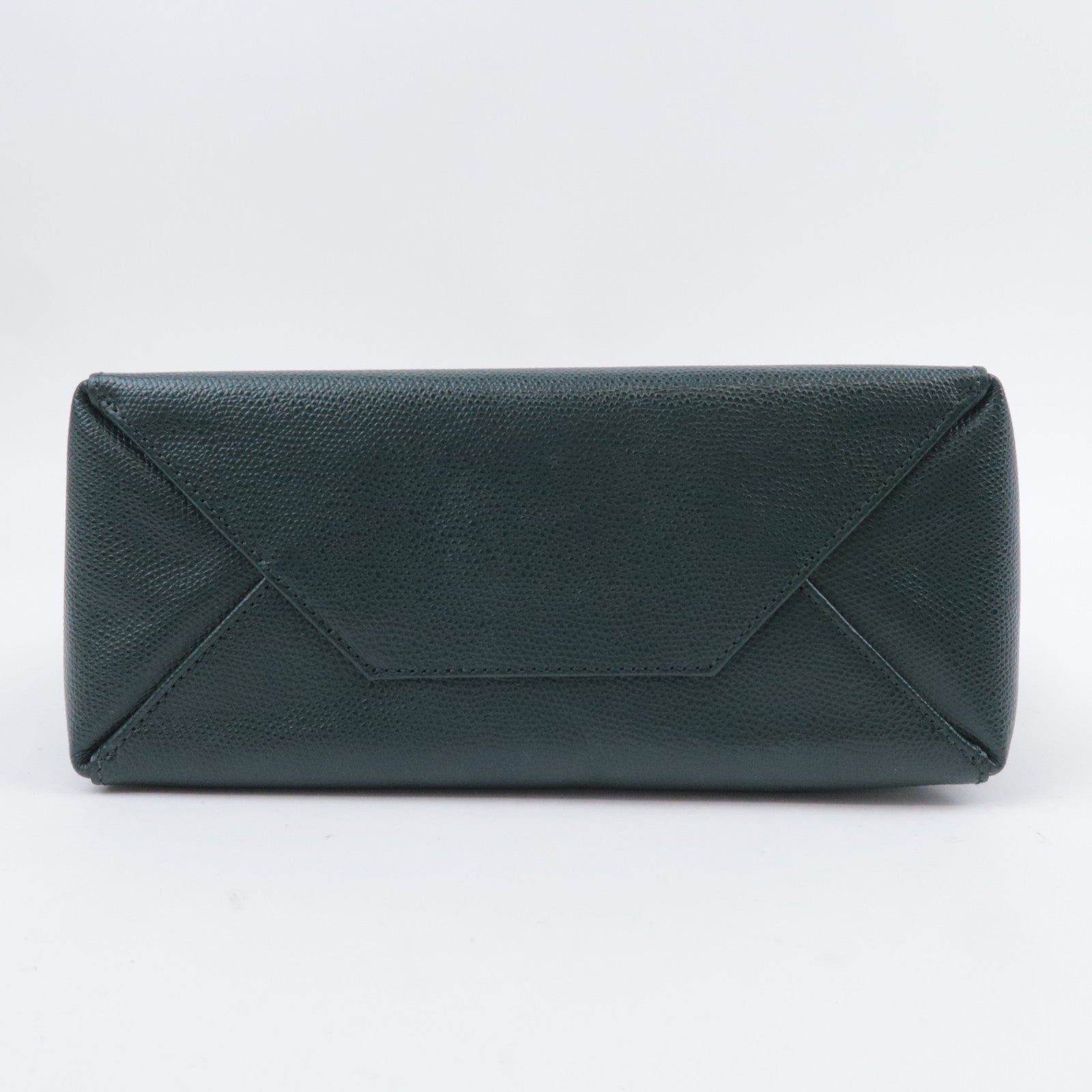 CELINE Vertical Cabas Small 2Way Leather Tote Bag Green 189813