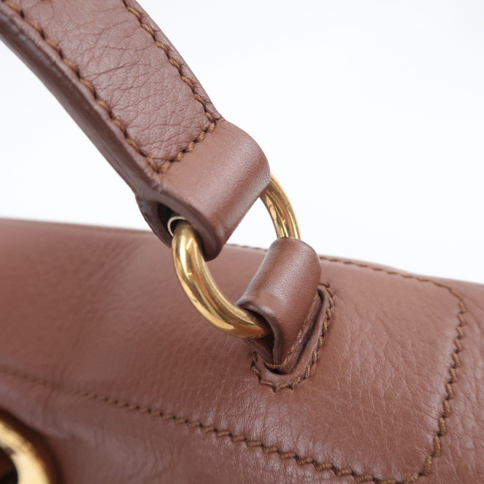 SAINT LAURENT YSL Muse Two 2Way Handbag Brown 283761