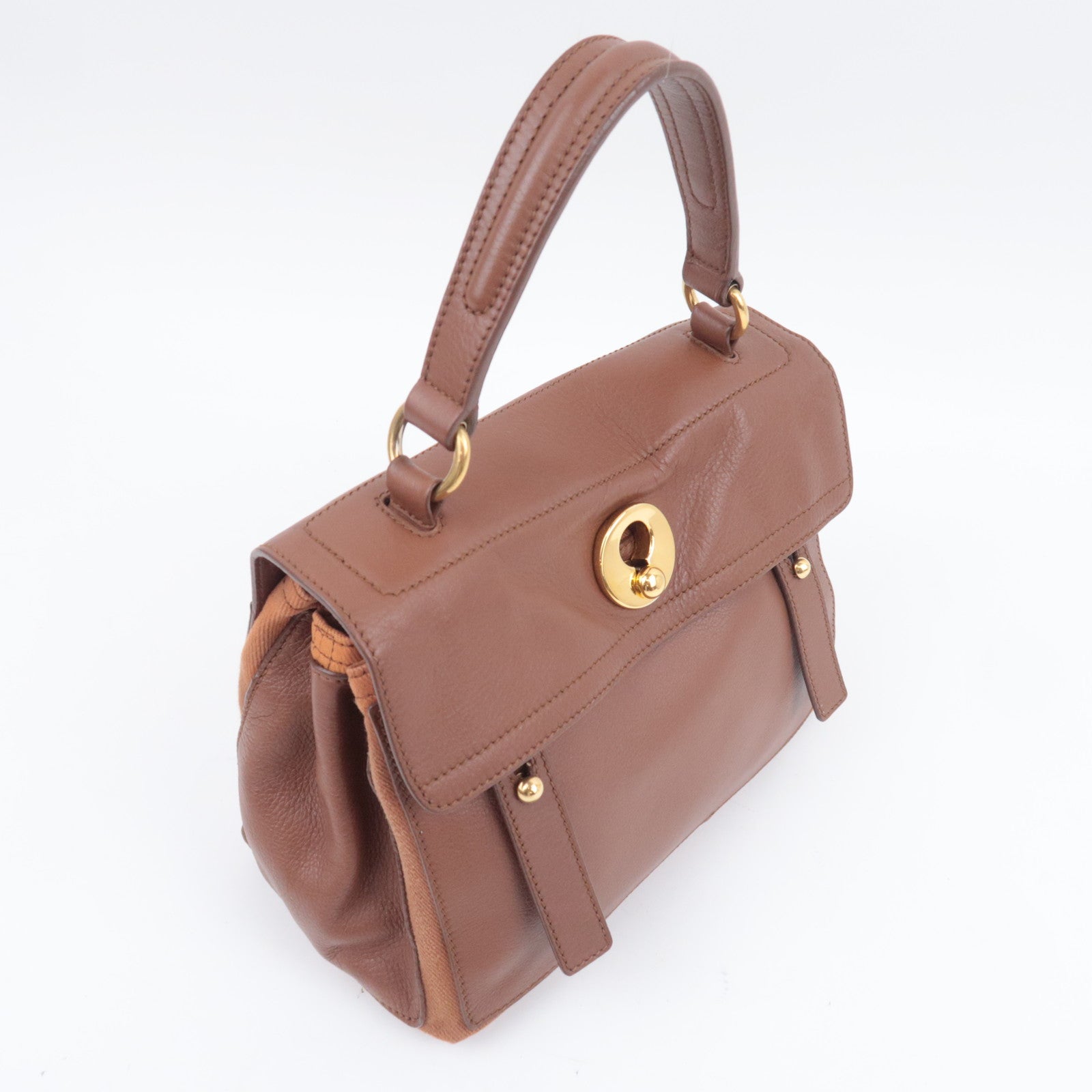 SAINT LAURENT YSL Muse Two 2Way Handbag Brown 283761