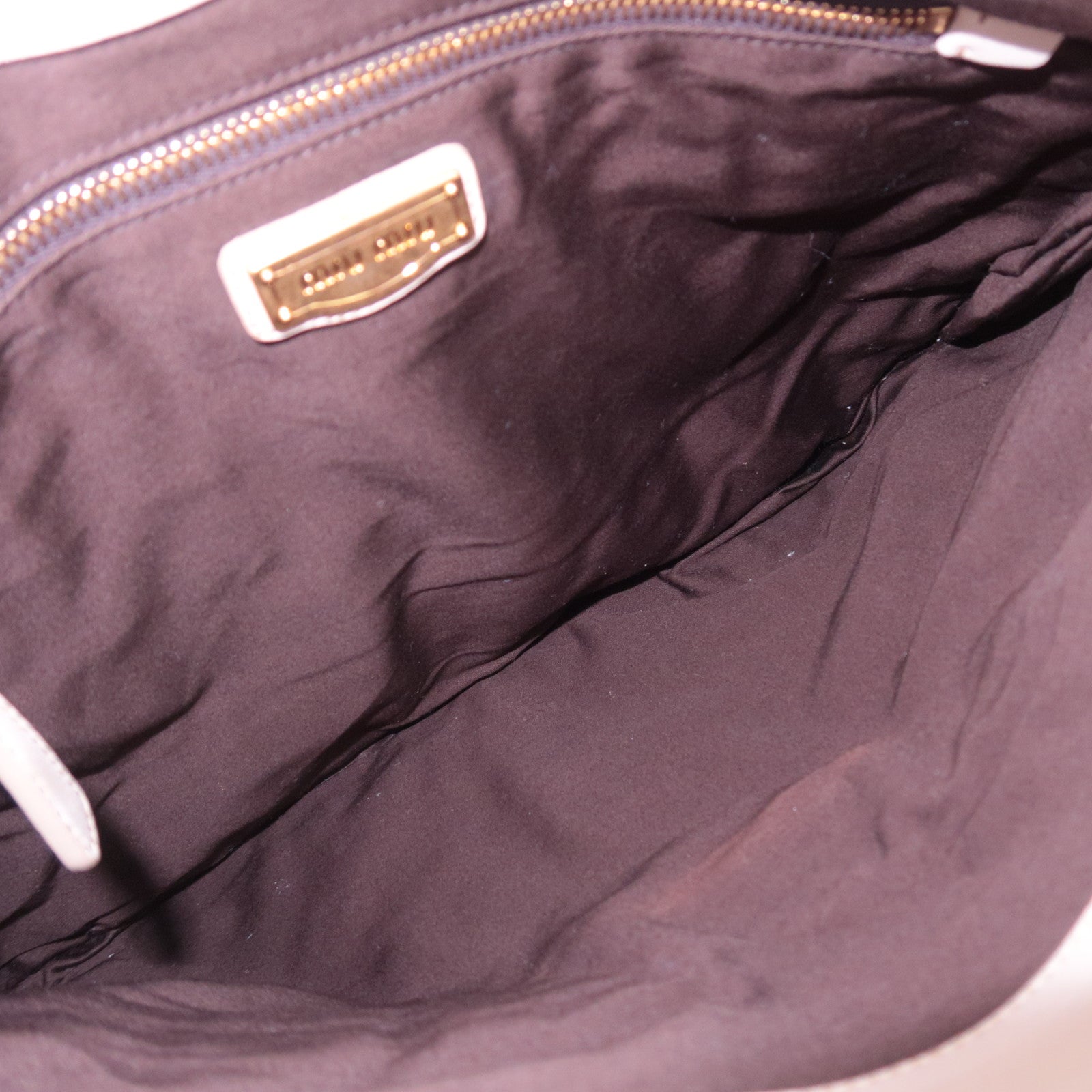 MIU MIU Matelasse 2Way Leather Shoulder Bag Greige