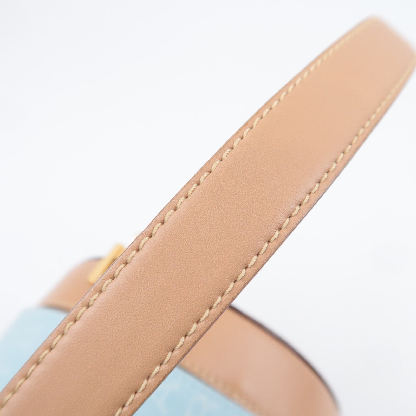 BVLGARI B-Zero1 Logo Mania Canvas Barrel Bag Light Blue