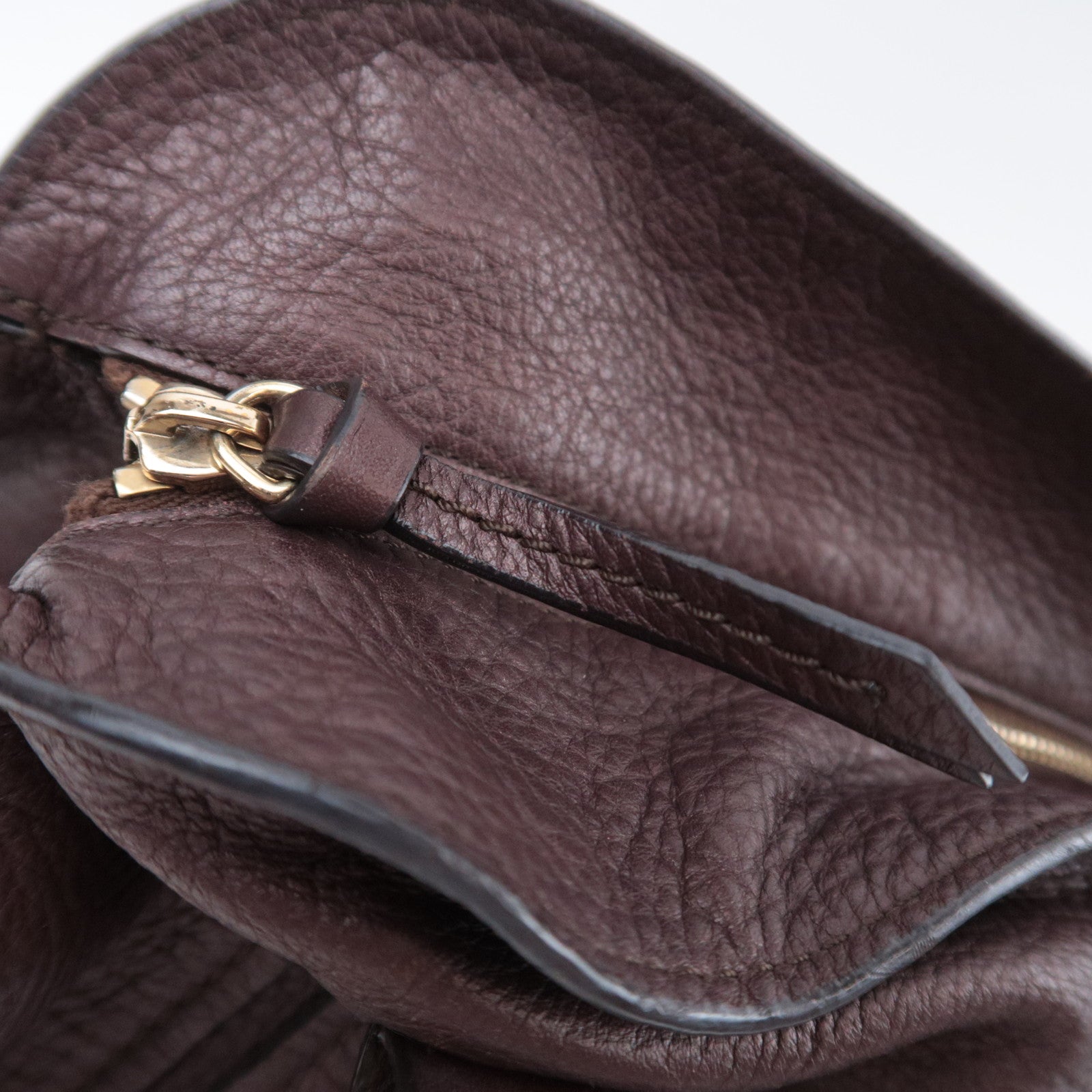 CELINE Bittersweet Leather Shoulder Bag Brown
