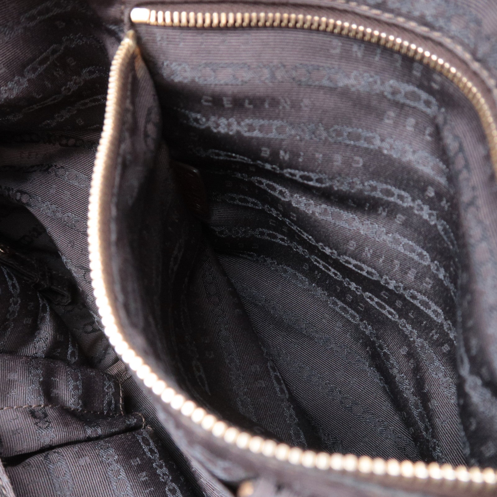 CELINE Bittersweet Leather Shoulder Bag Brown