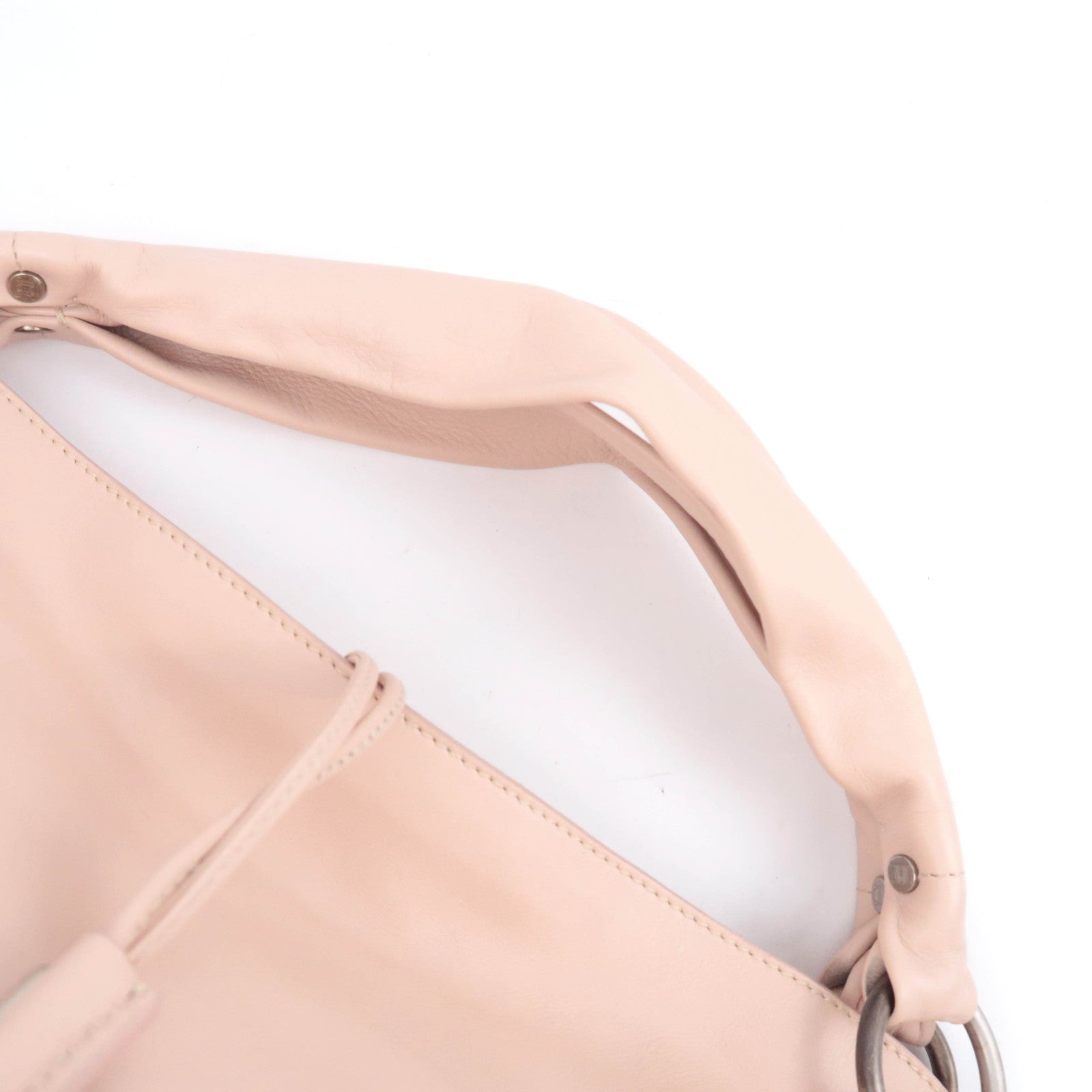CELINE Bittersweet Leather Shoulder Bag Pink Beige