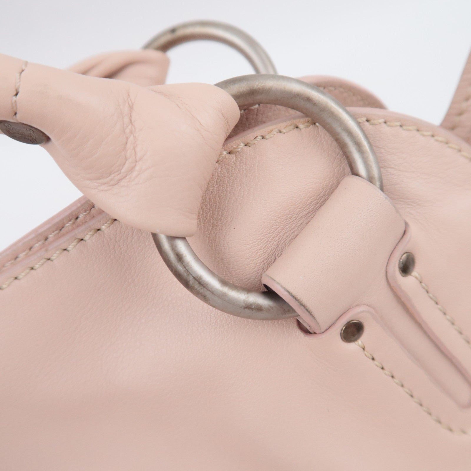 CELINE Bittersweet Leather Shoulder Bag Pink Beige