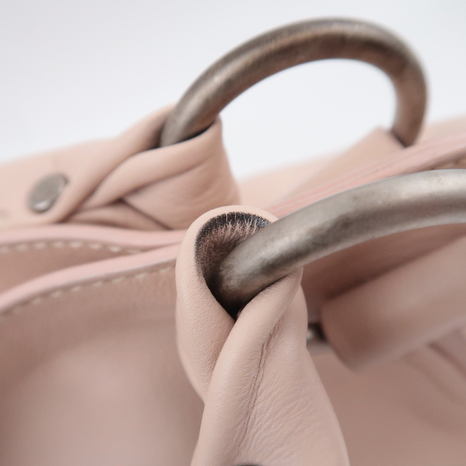 CELINE Bittersweet Leather Shoulder Bag Pink Beige