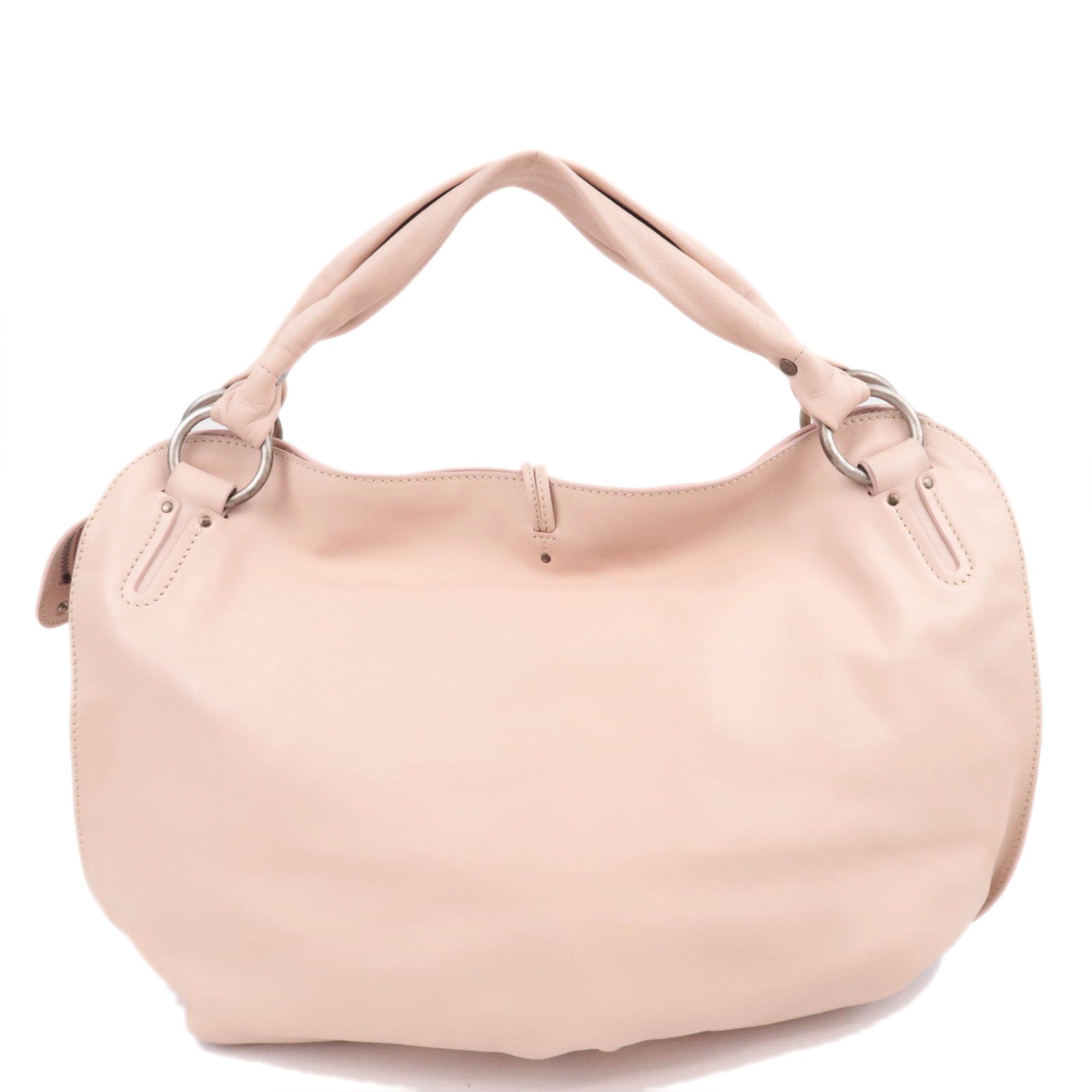 CELINE Bittersweet Leather Shoulder Bag Pink Beige