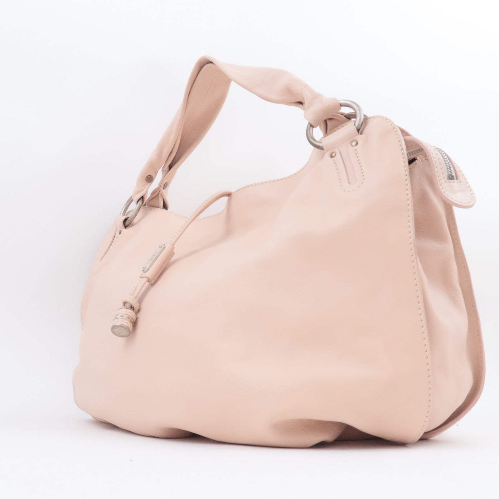CELINE Bittersweet Leather Shoulder Bag Pink Beige