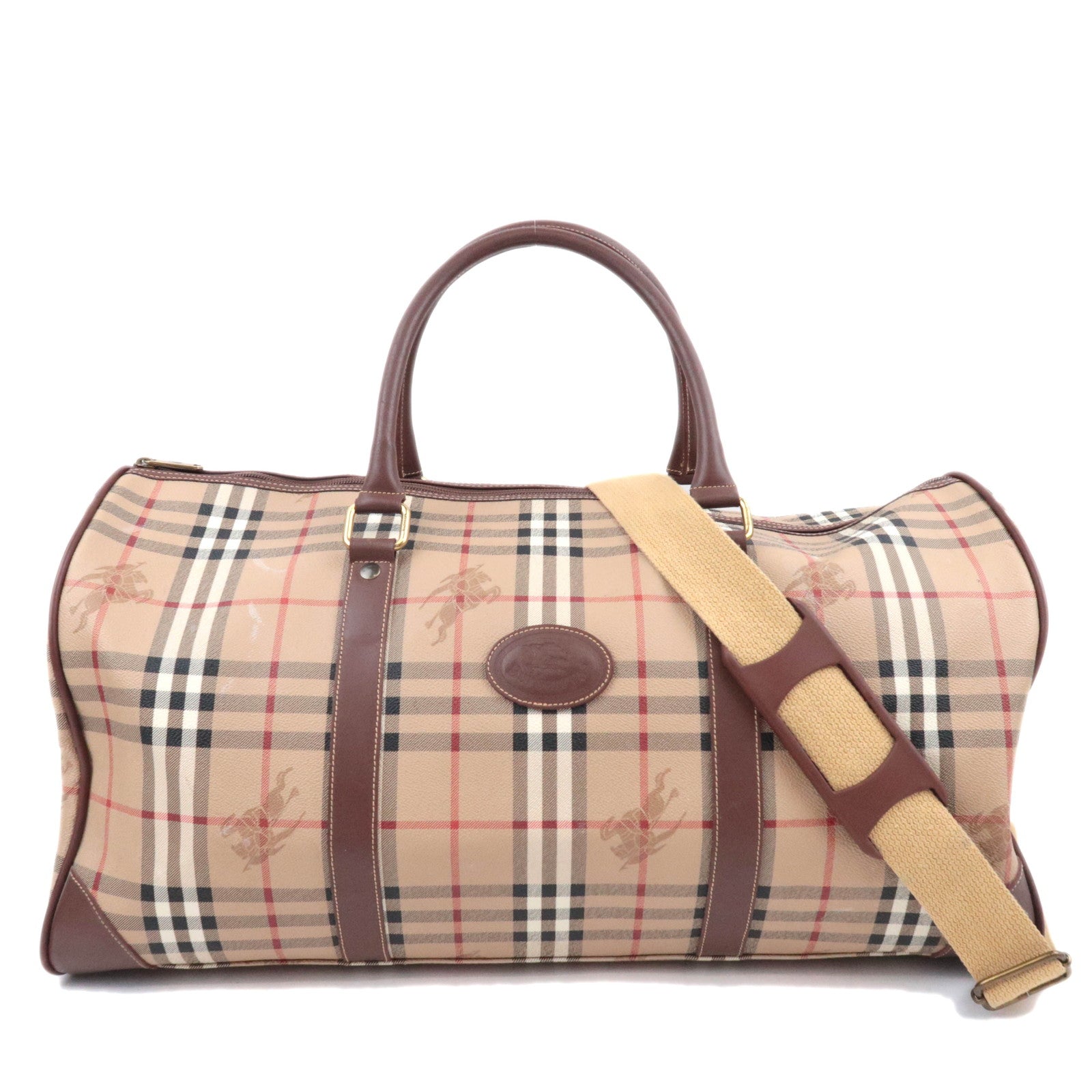 BURBERRY burberrys Nova Plaid 2Way PVC Boston Bag91818