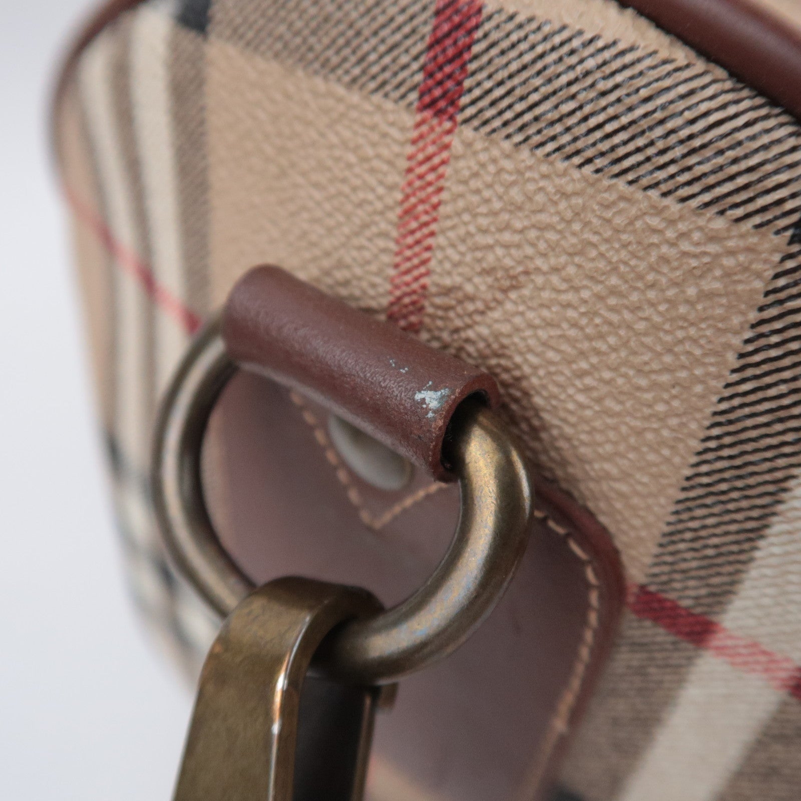 BURBERRY burberrys Nova Plaid 2Way PVC Boston Bag