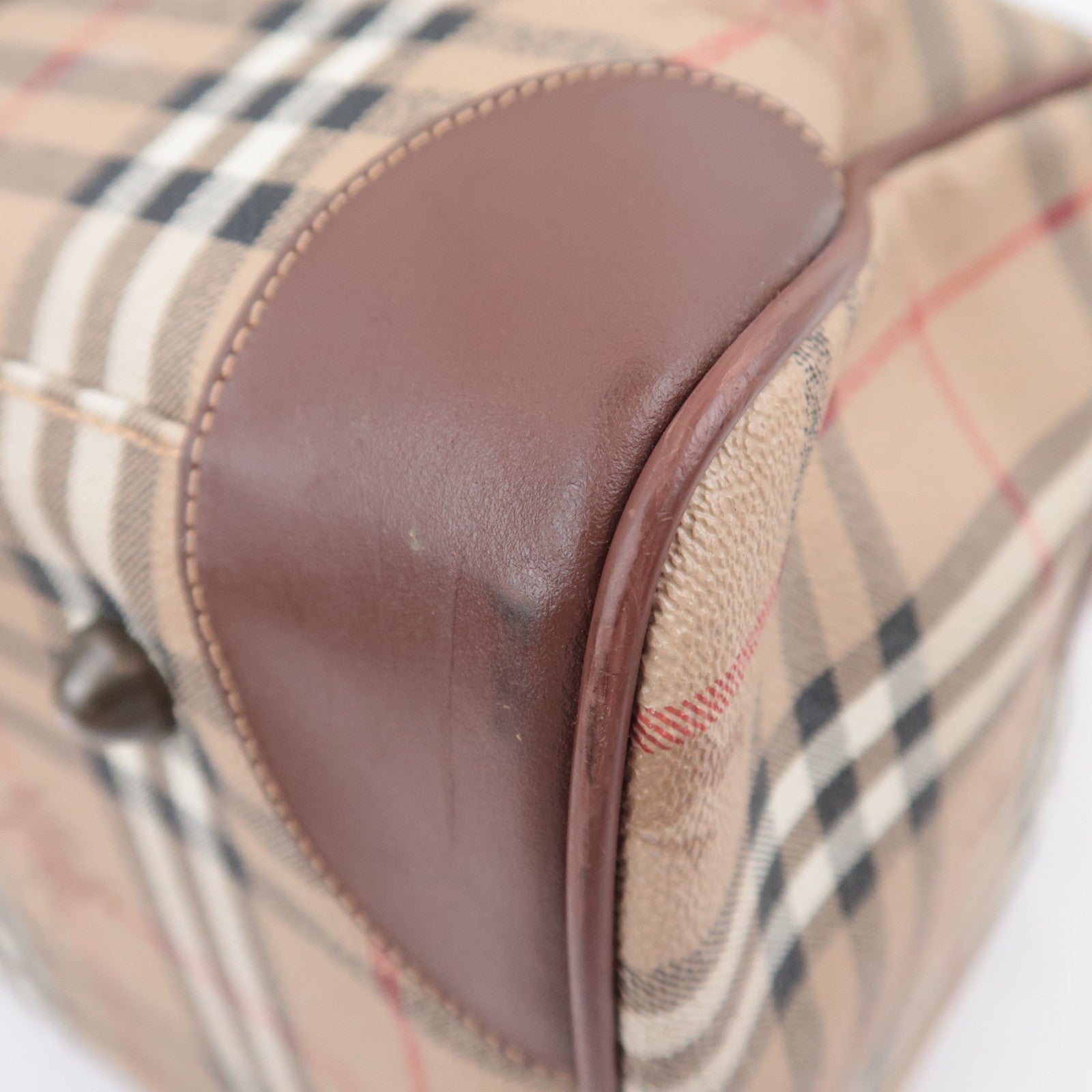 BURBERRY burberrys Nova Plaid 2Way PVC Boston Bag