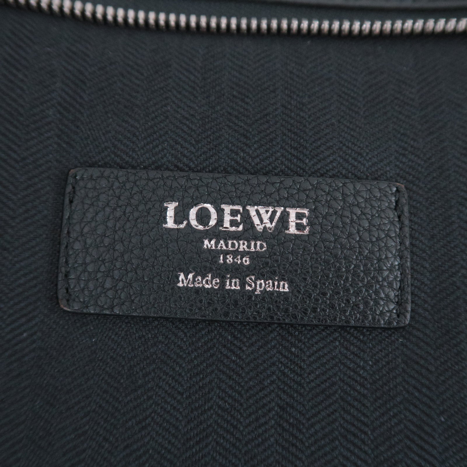 LOEWE 2Way Leather Handbag Black