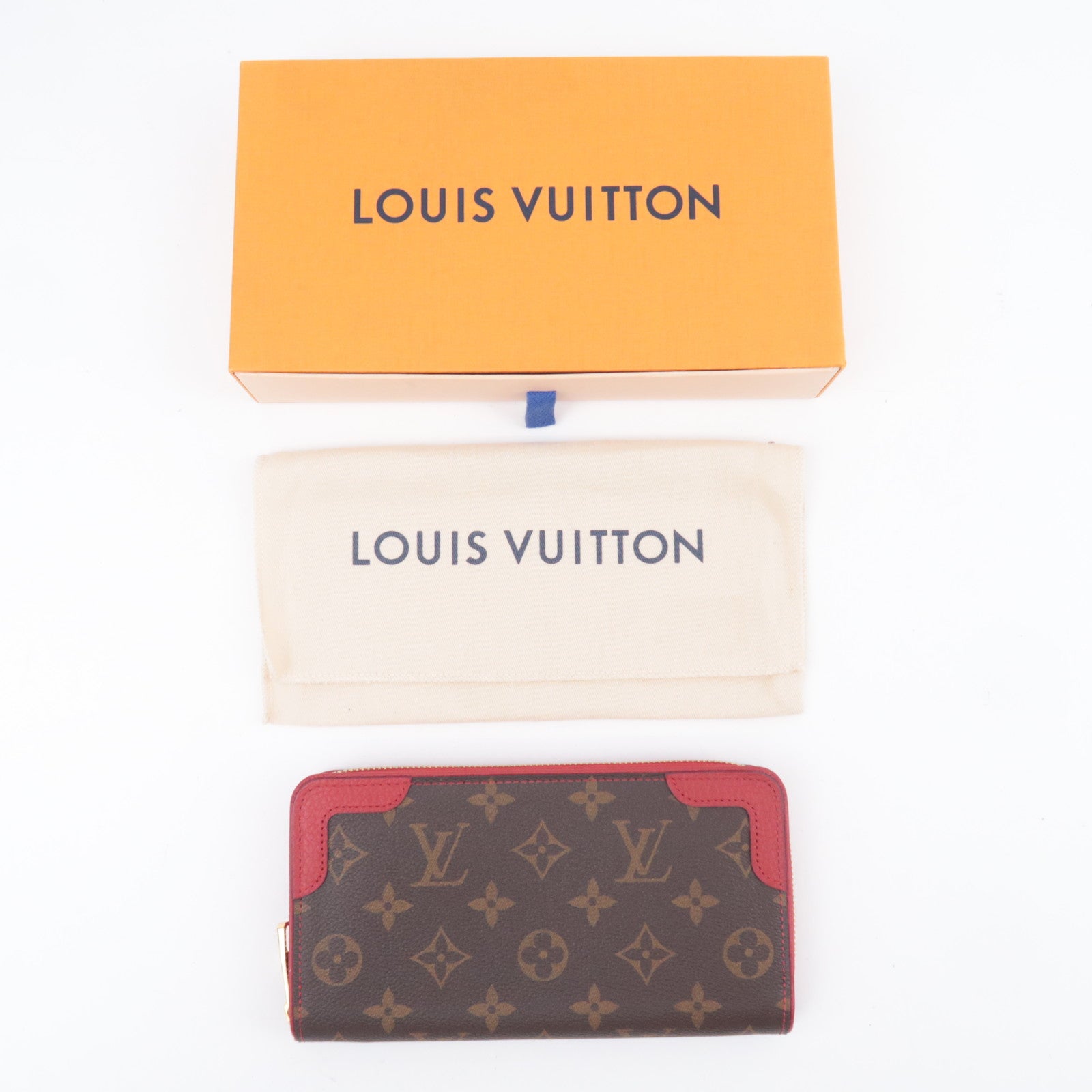 Louis Vuitton Monogram Retiro Zippy Wallet Cerise M61854