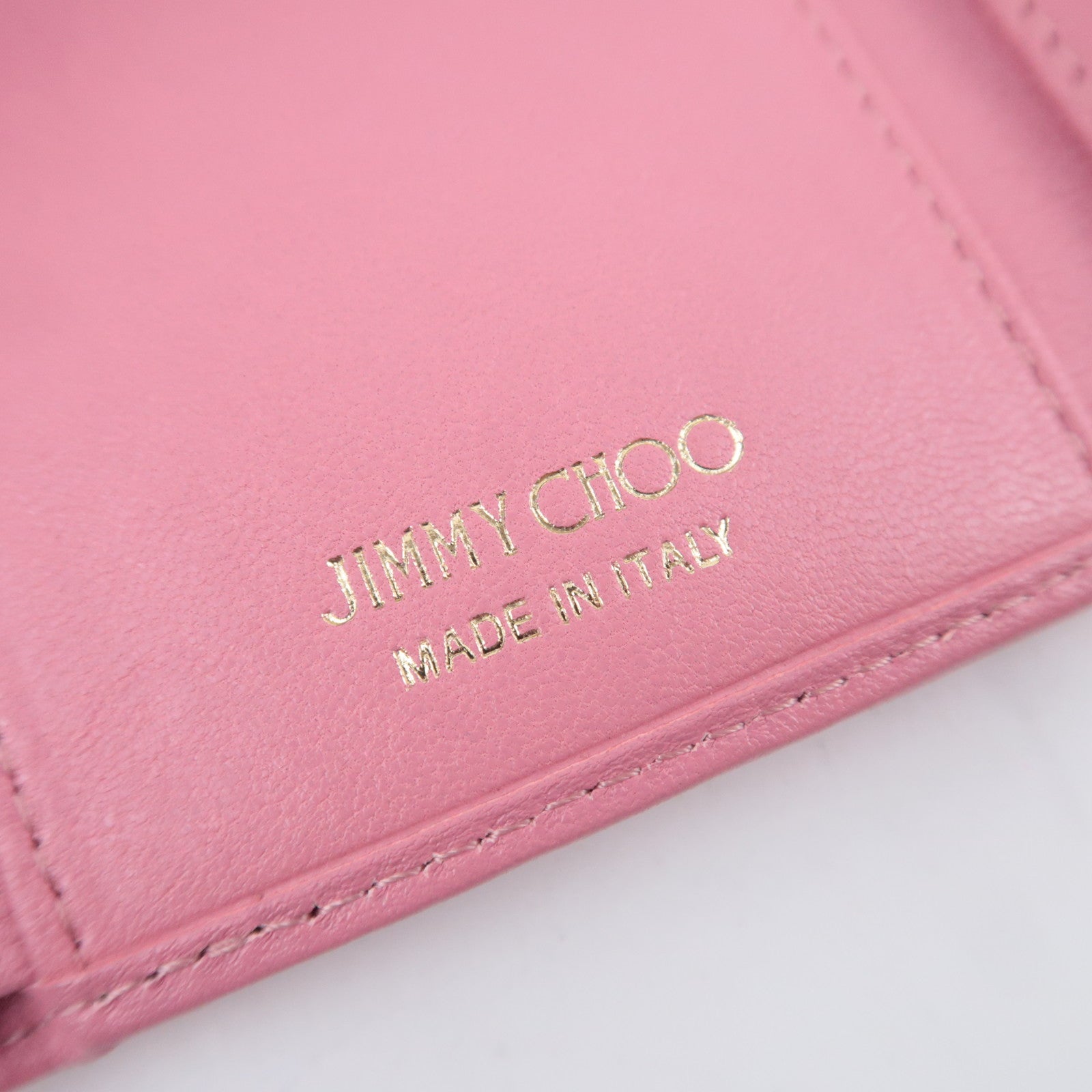 JIMMY CHOO Star Studs Leather Wallet Pink