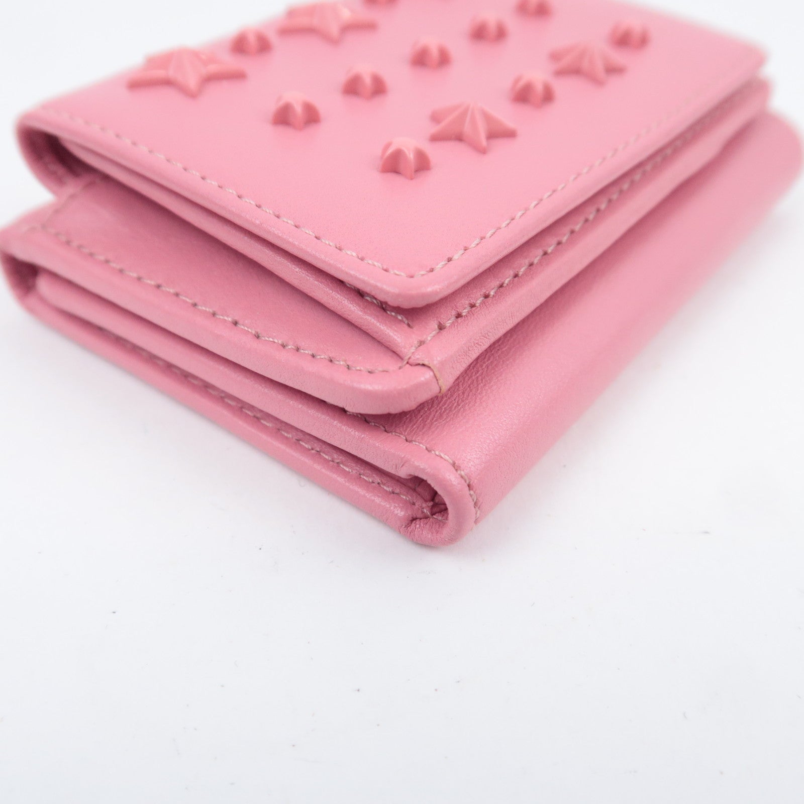 JIMMY CHOO Star Studs Leather Wallet Pink