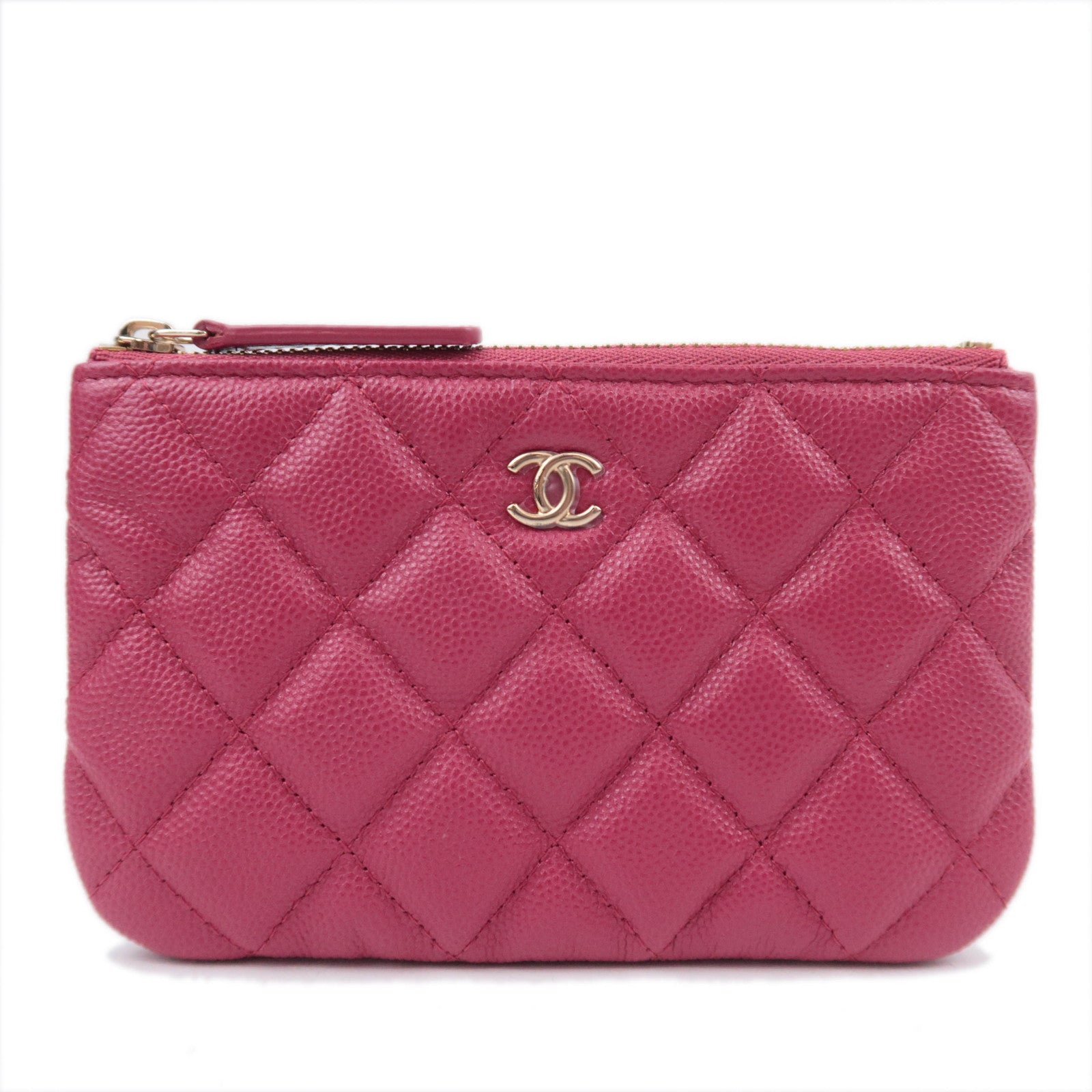 CHANEL Coco Mark Matelasse Classic Mini Pouch Caviarskin Pink A8236591843