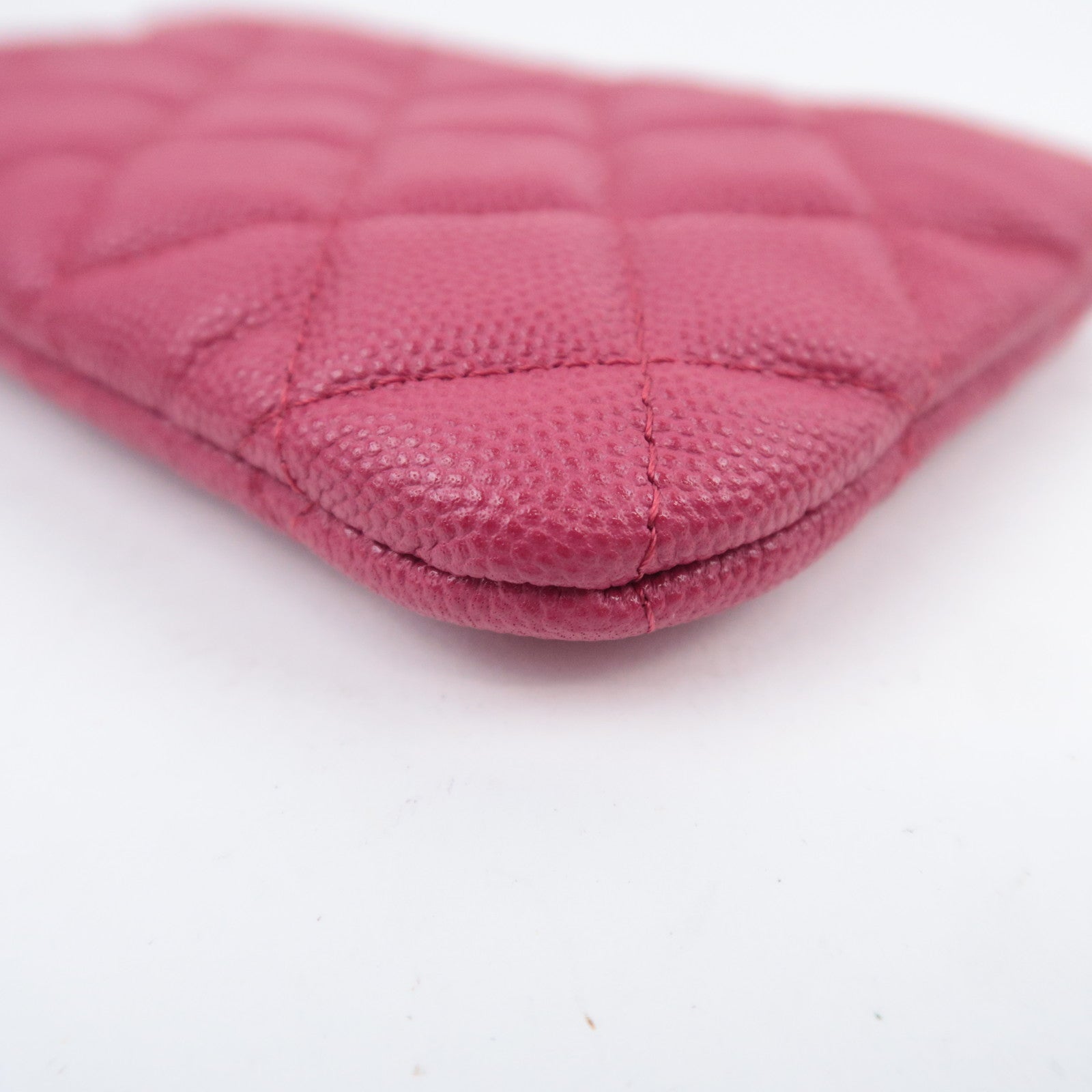 CHANEL Coco Mark Matelasse Classic Mini Pouch Caviarskin Pink A82365