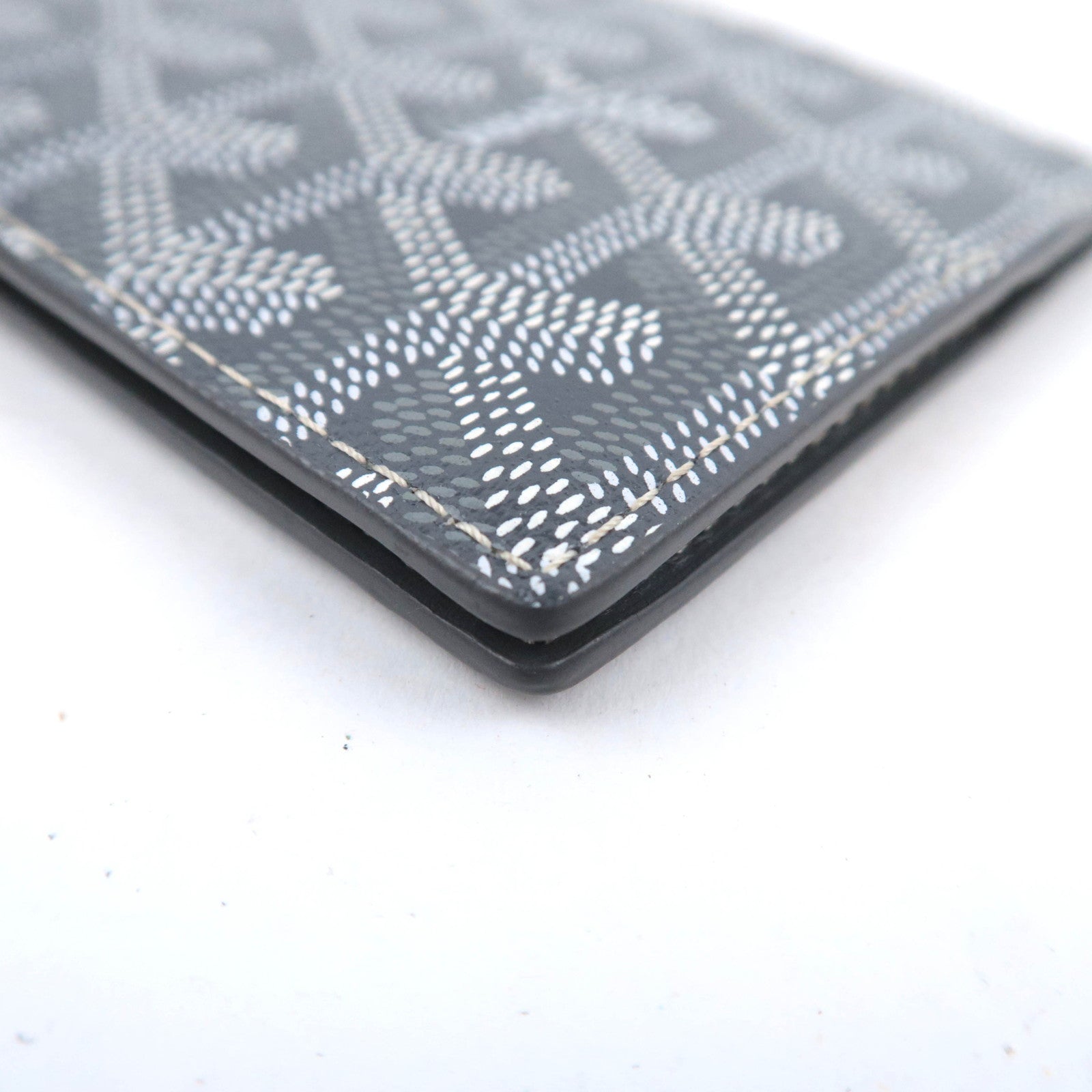 GOYARD Herringbone Saint-Thomas Money Clip Bill Wallet PVC Gray