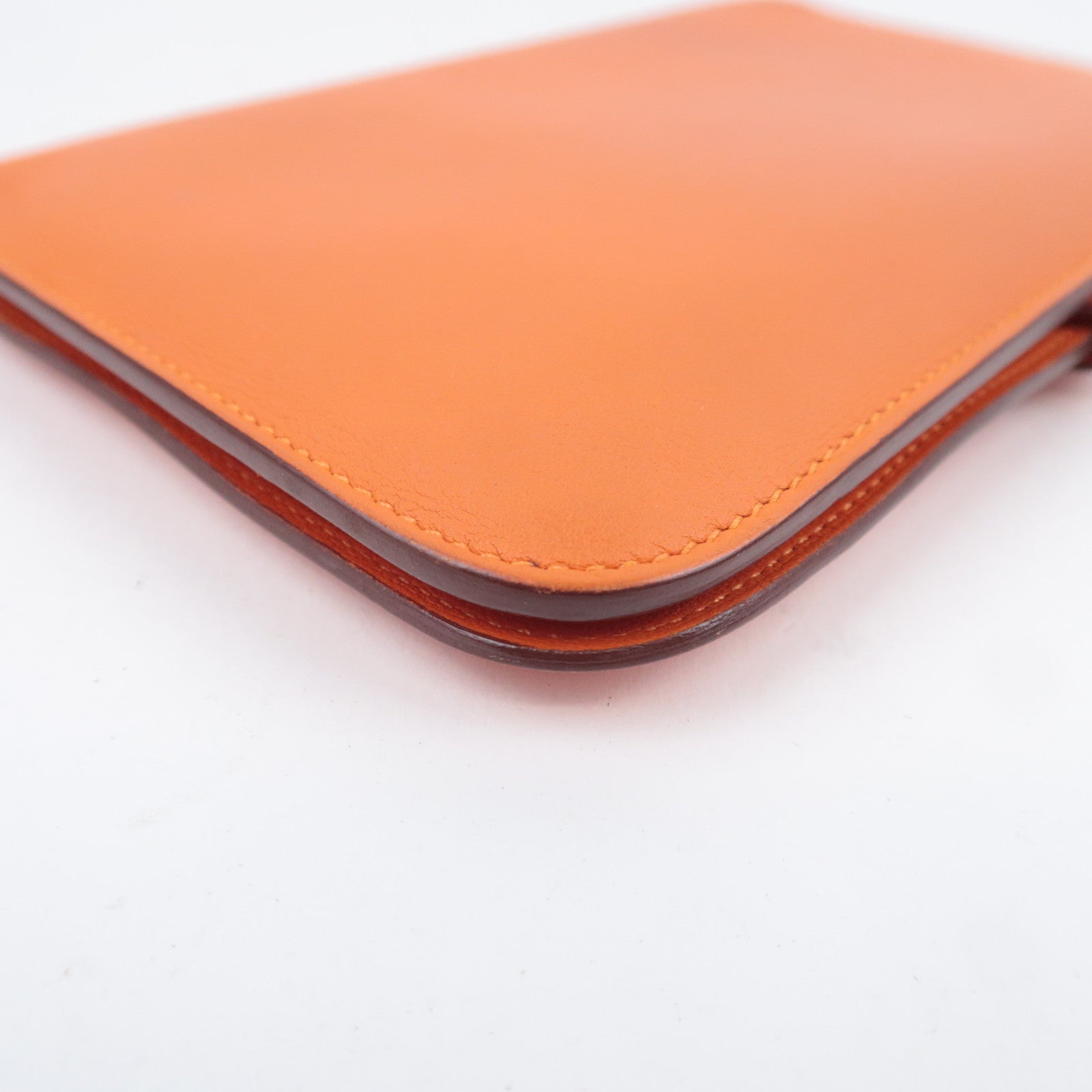 HERMES Dogon GM Wallet X Stamp (2016) Veau Swift Orange