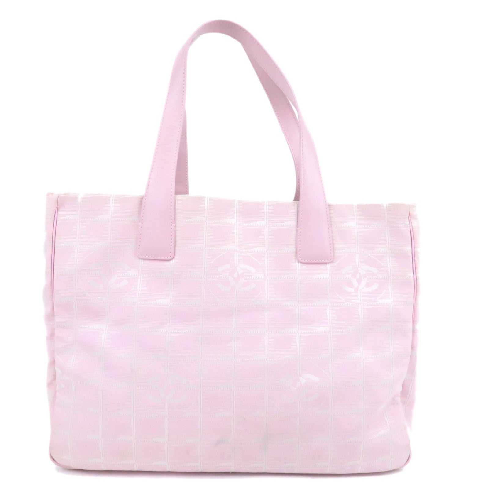 CHANEL Travel Line MM Nylon Jacquard Tote Bag Pink A1599191908