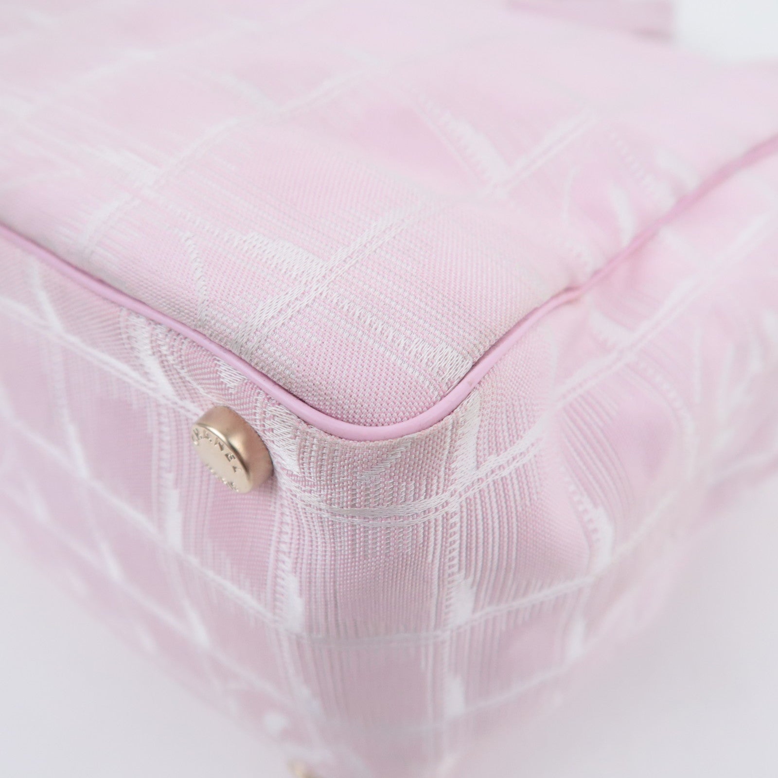 CHANEL Travel Line MM Nylon Jacquard Tote Bag Pink A15991