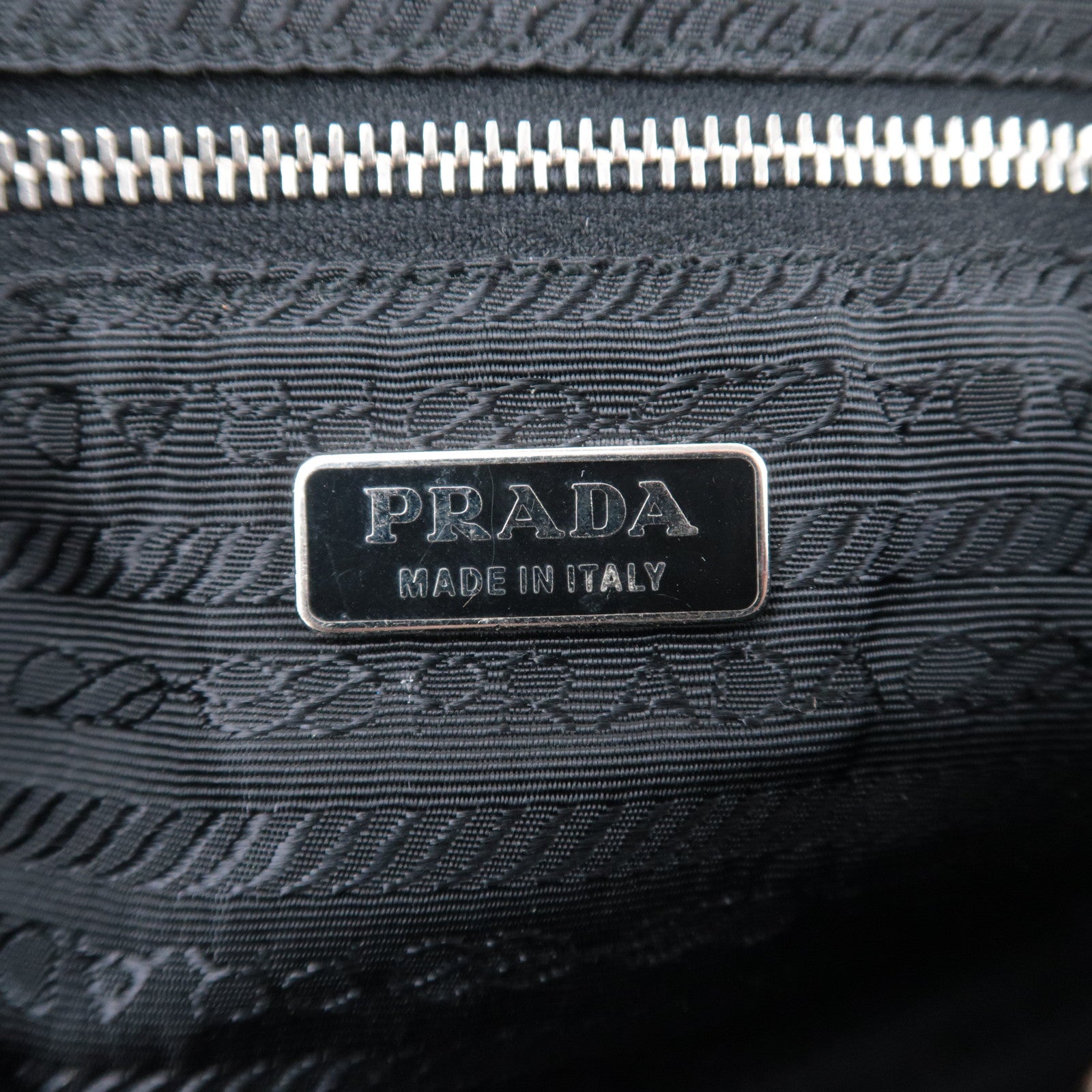 PRADA Logo Nylon Shoulder Bag Black BR1577