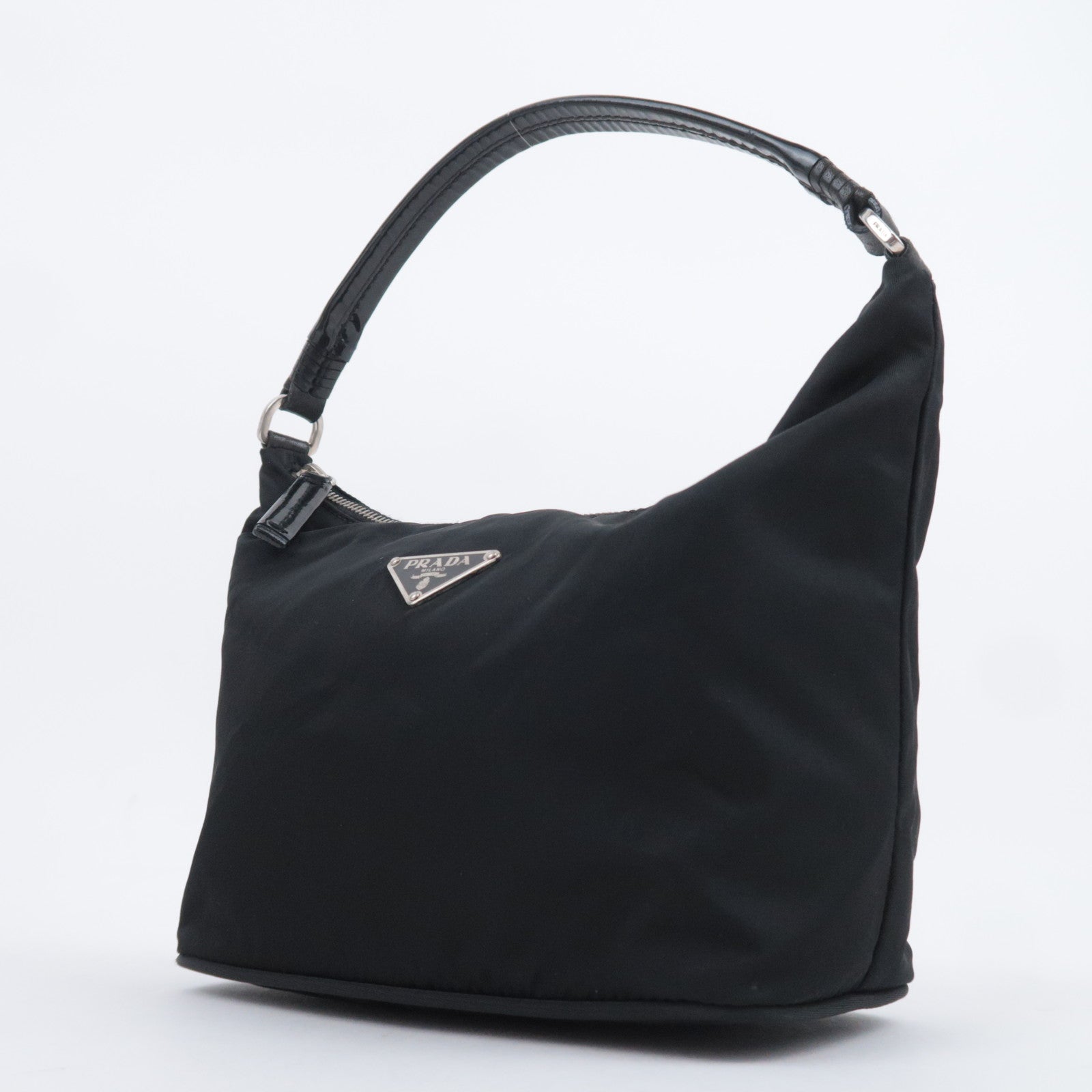 PRADA Logo Nylon Shoulder Bag Black BR1577