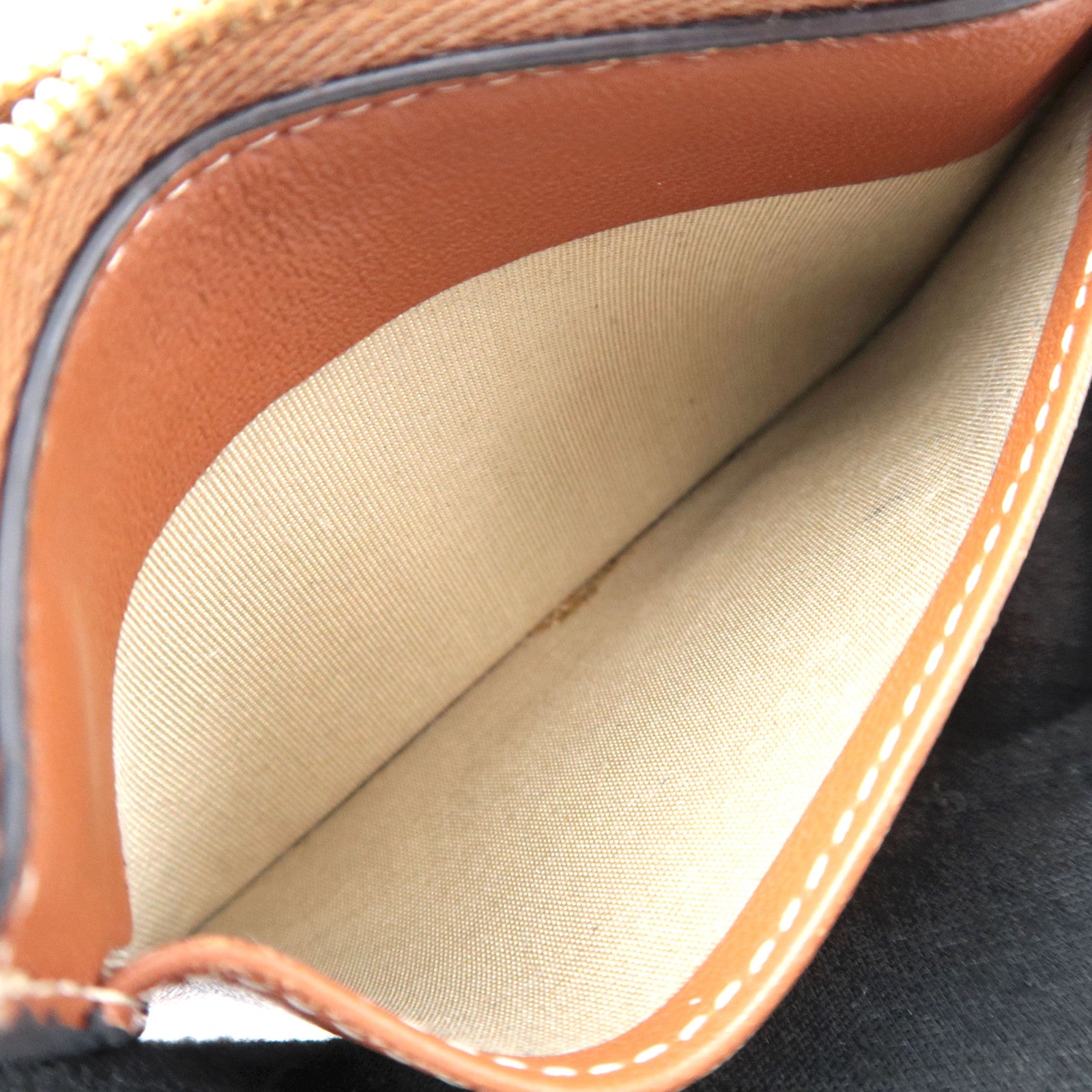 CELINE Triomphe Leather Zip Fragment Case Brown