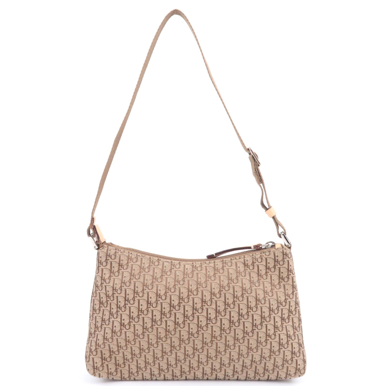 Christian Dior Trotter Canvas Shoulder Bag Beige
