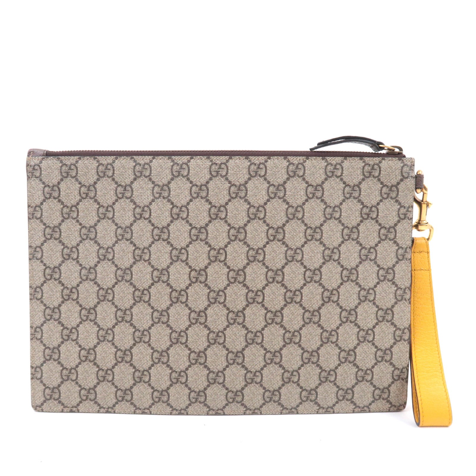 GUCCI Neo Vintage Tiger Head GG Supreme Clutch Bag 473956